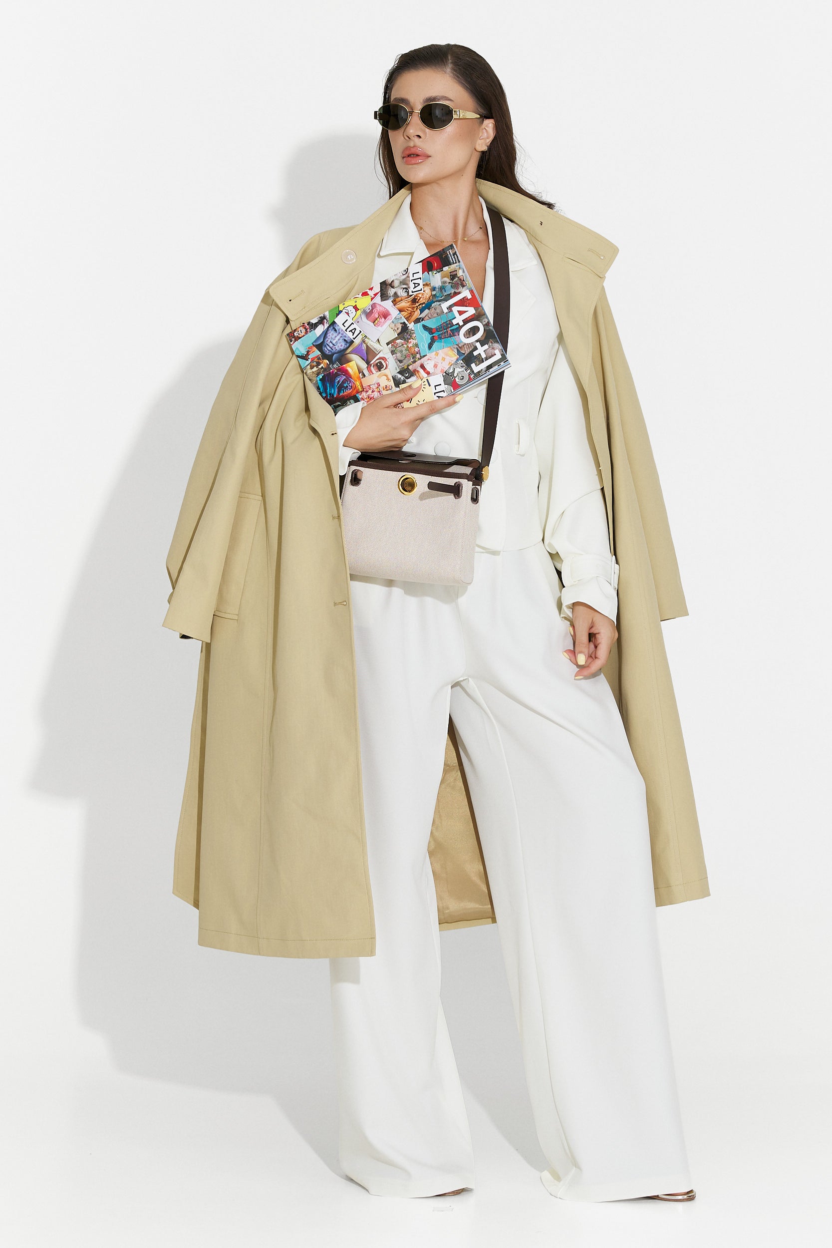 Płaszcz damski średni brązowy Dakisa Bogas