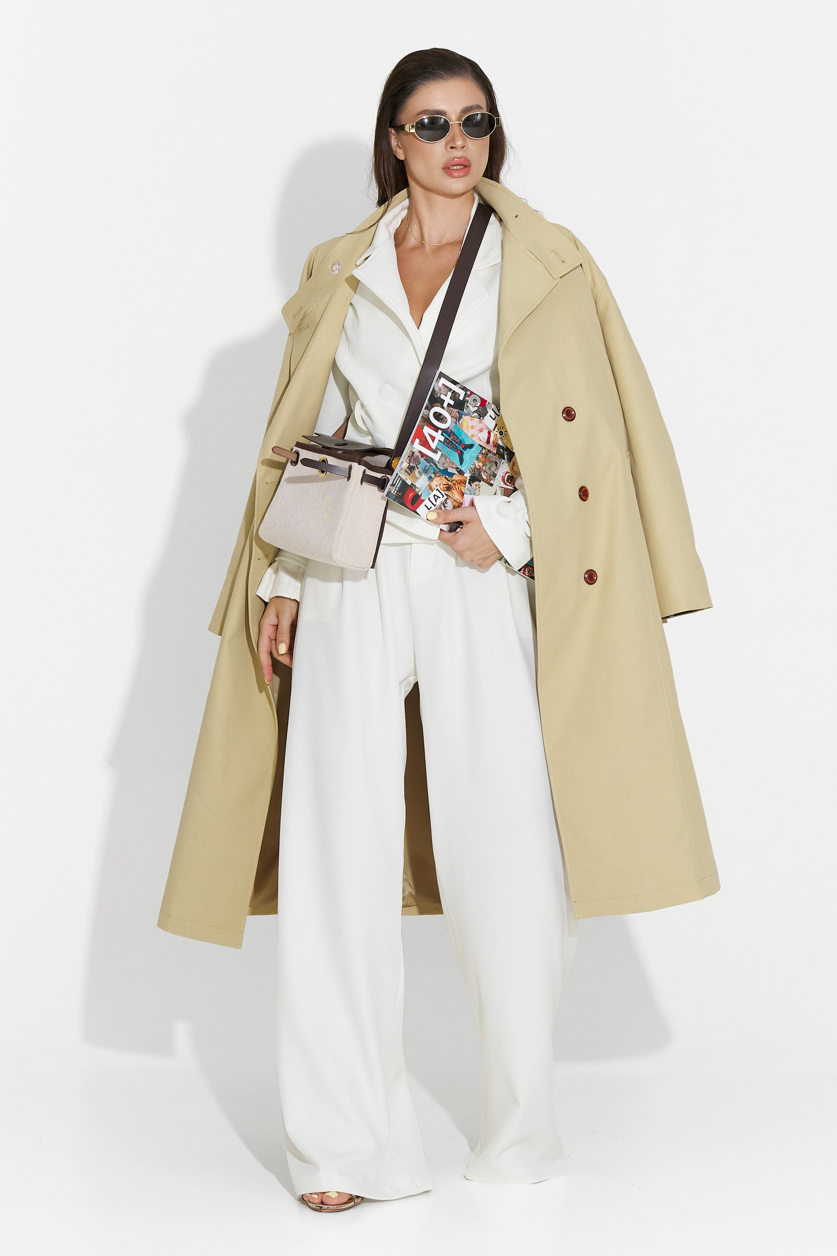 Płaszcz damski średni brązowy Dakisa Bogas