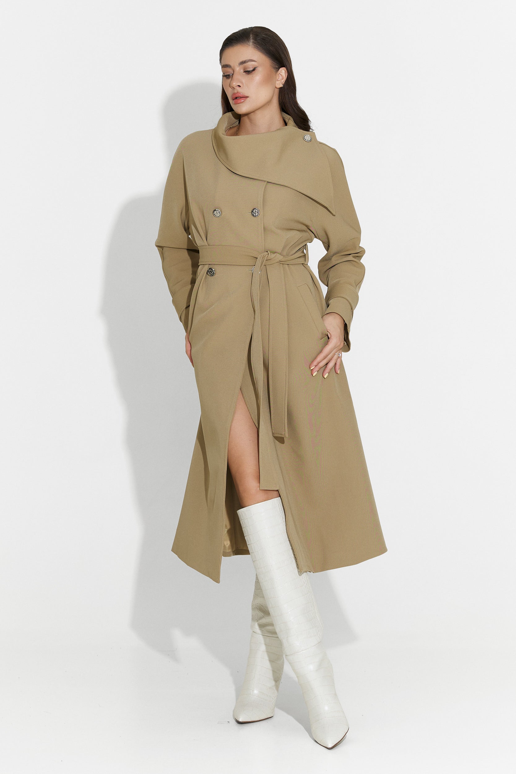 Abrigo Marrón Medio para Damas Scotie Bogas