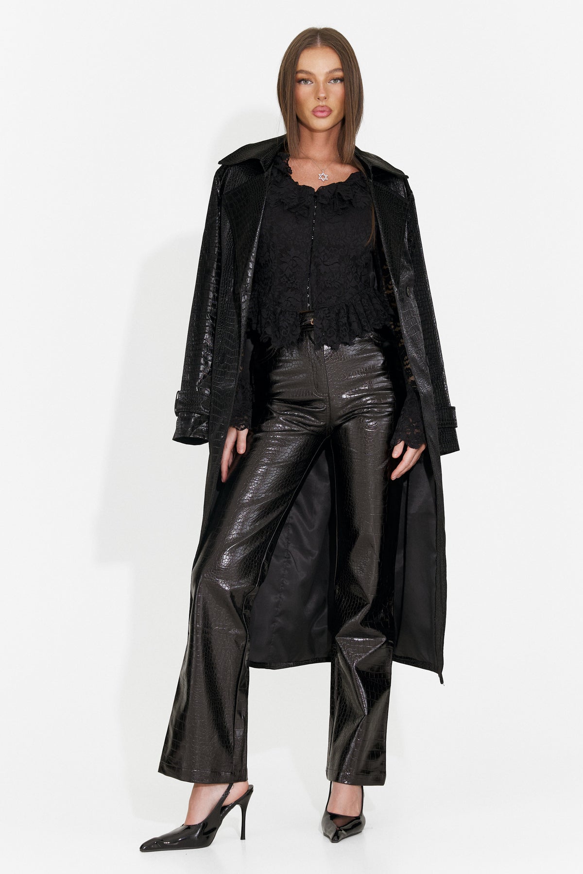 Palton elegant negru Prumeiza Bogas