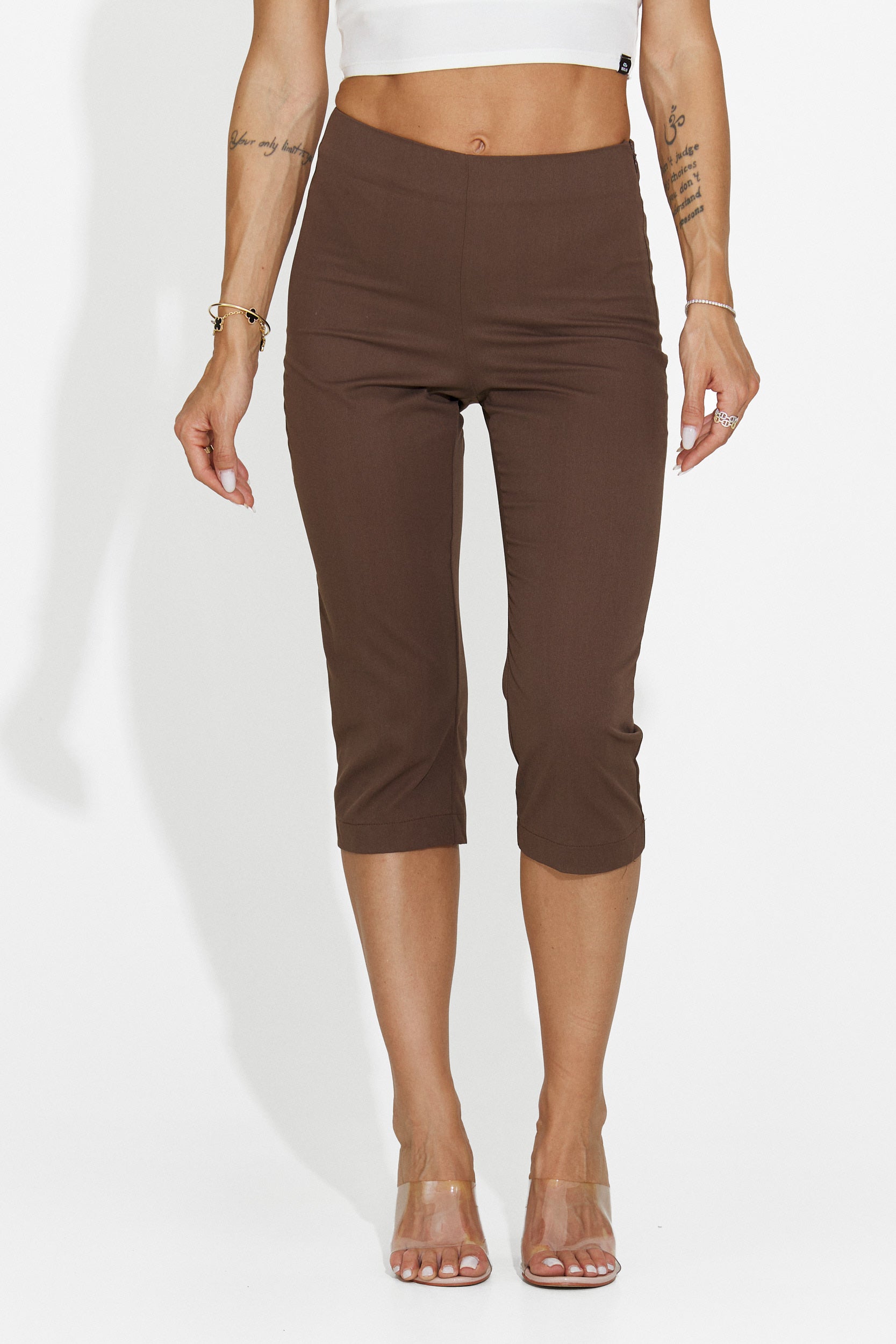 Women's brown capri pants Aspazia Bogas