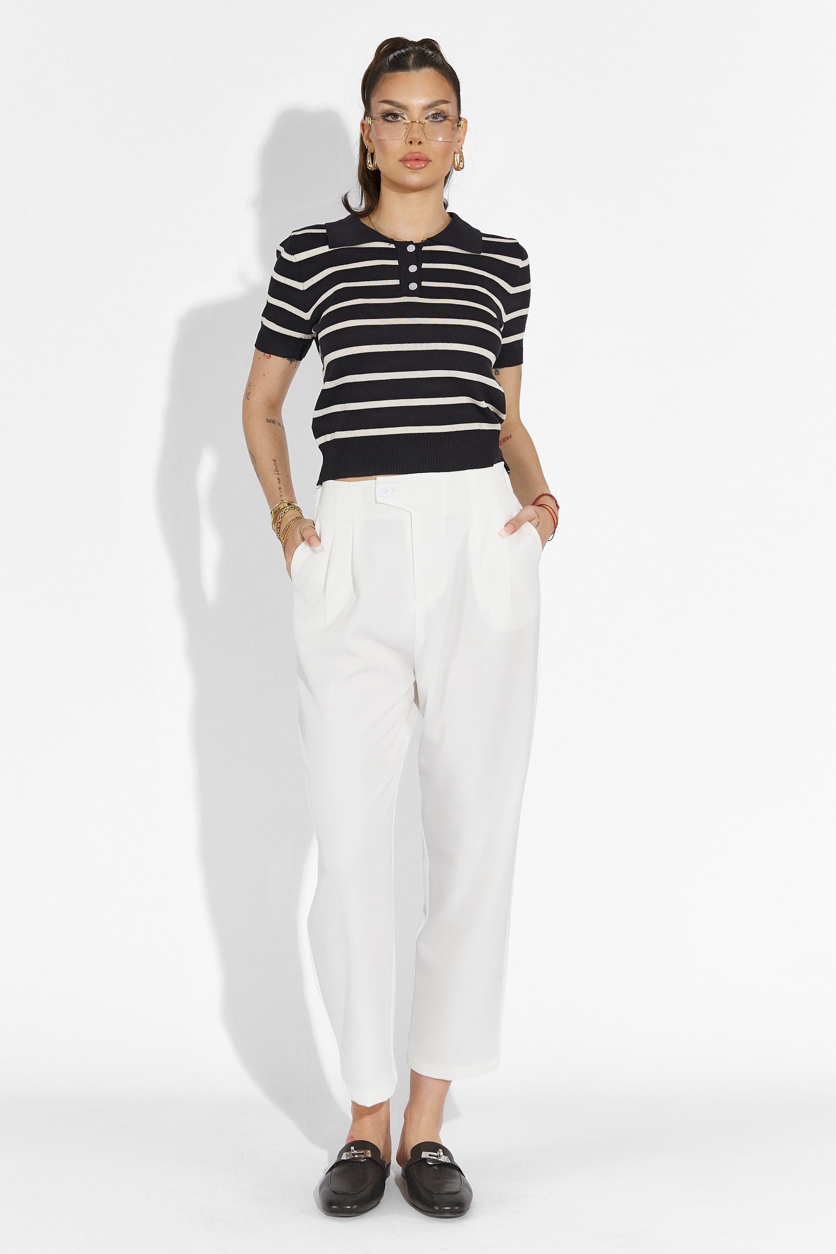 Alvaro Bogas white casual women's trousers