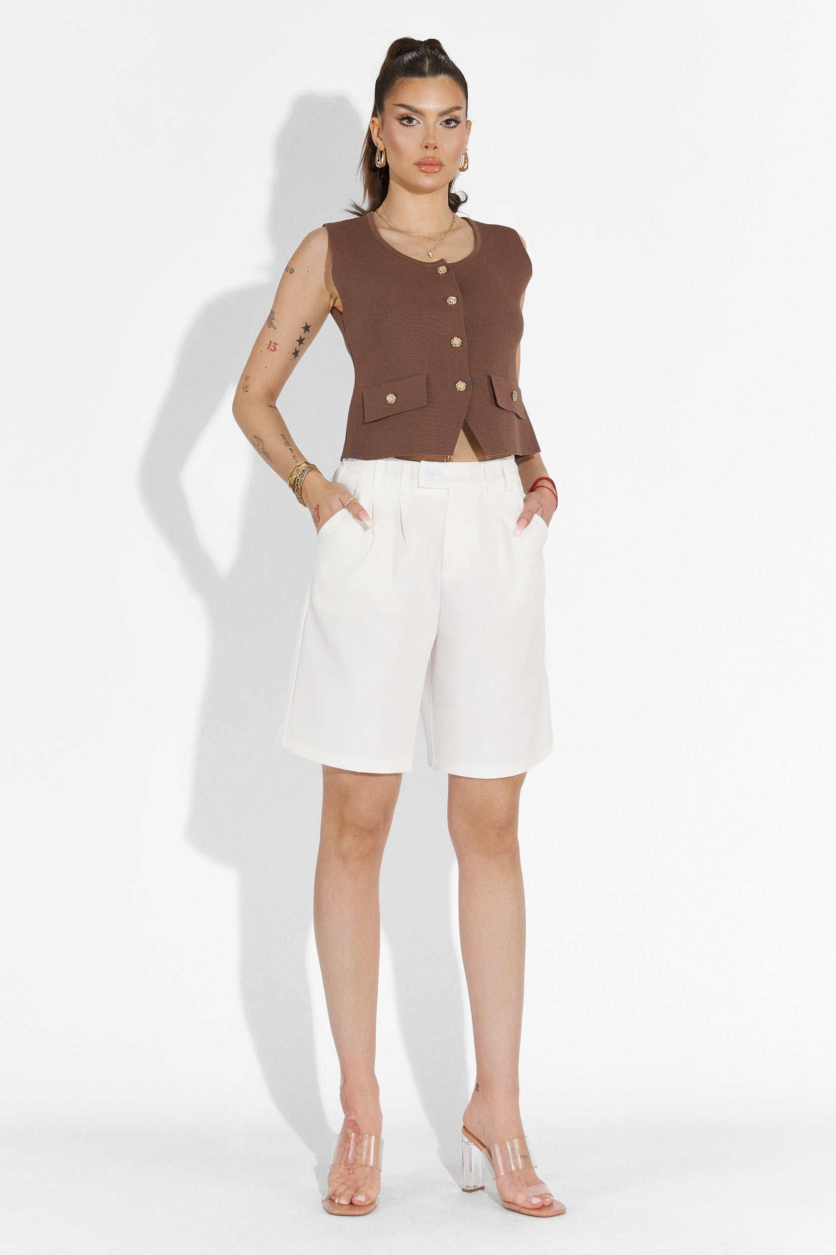 Pantalones casuales blancos para mujer Athuro Bogas