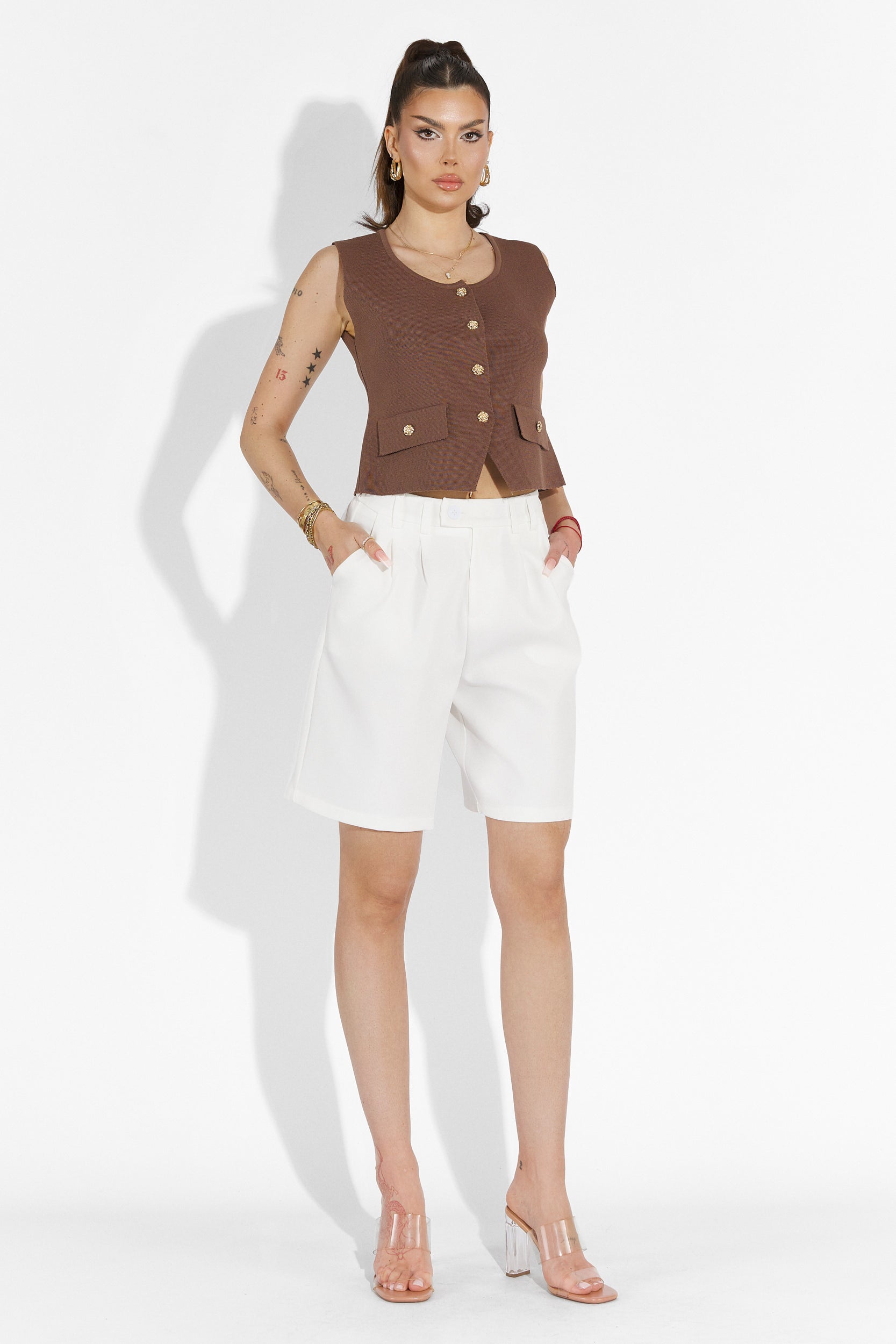 Pantalones casuales blancos para mujer Athuro Bogas