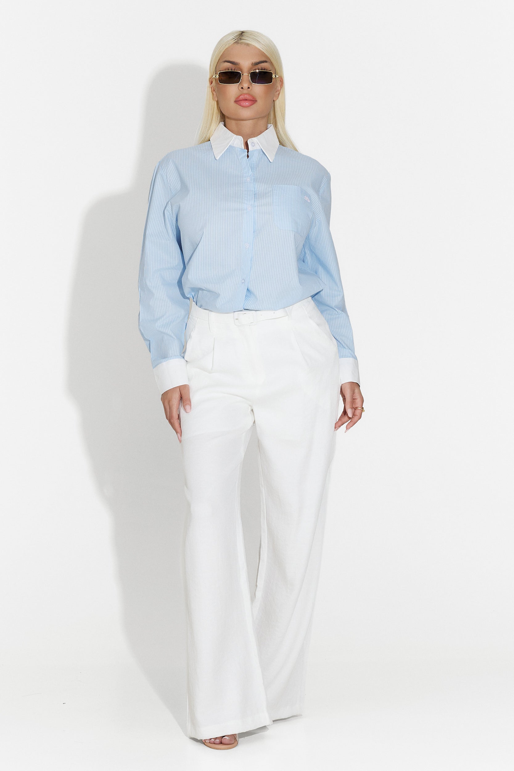 Kimny Bogas White Casual Women's Pants