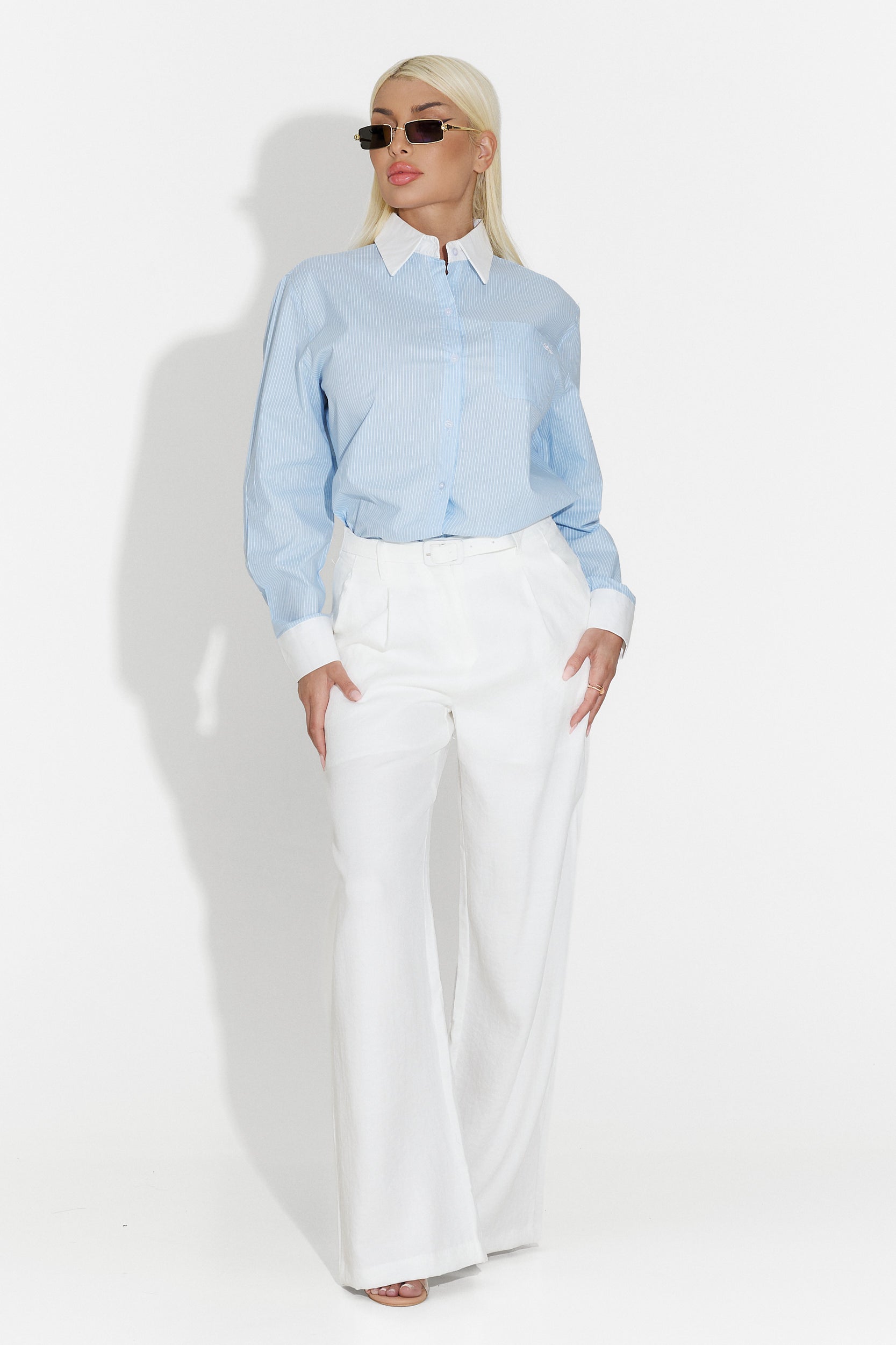 Γυναικείο casual άσπρο παντελόνι Kimny Bogas