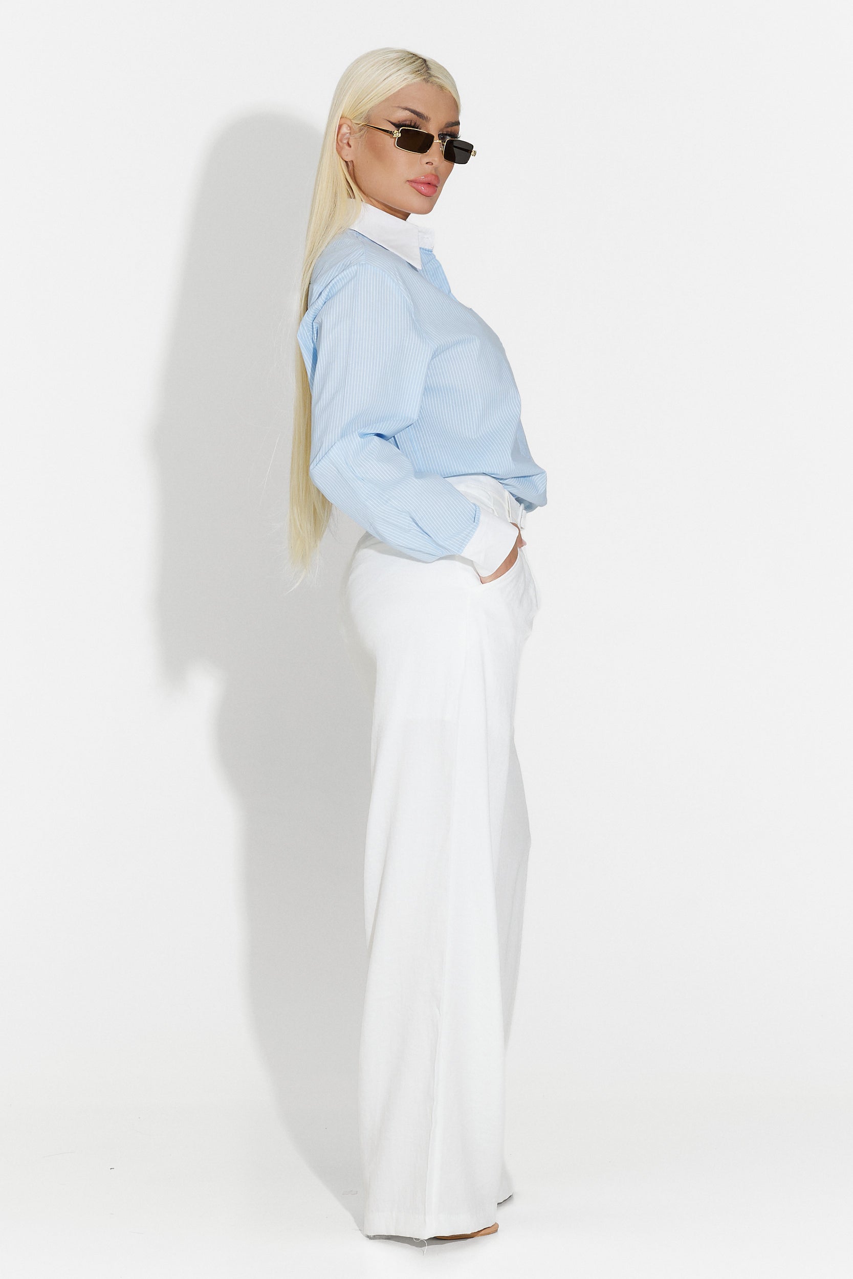 Γυναικείο casual άσπρο παντελόνι Kimny Bogas