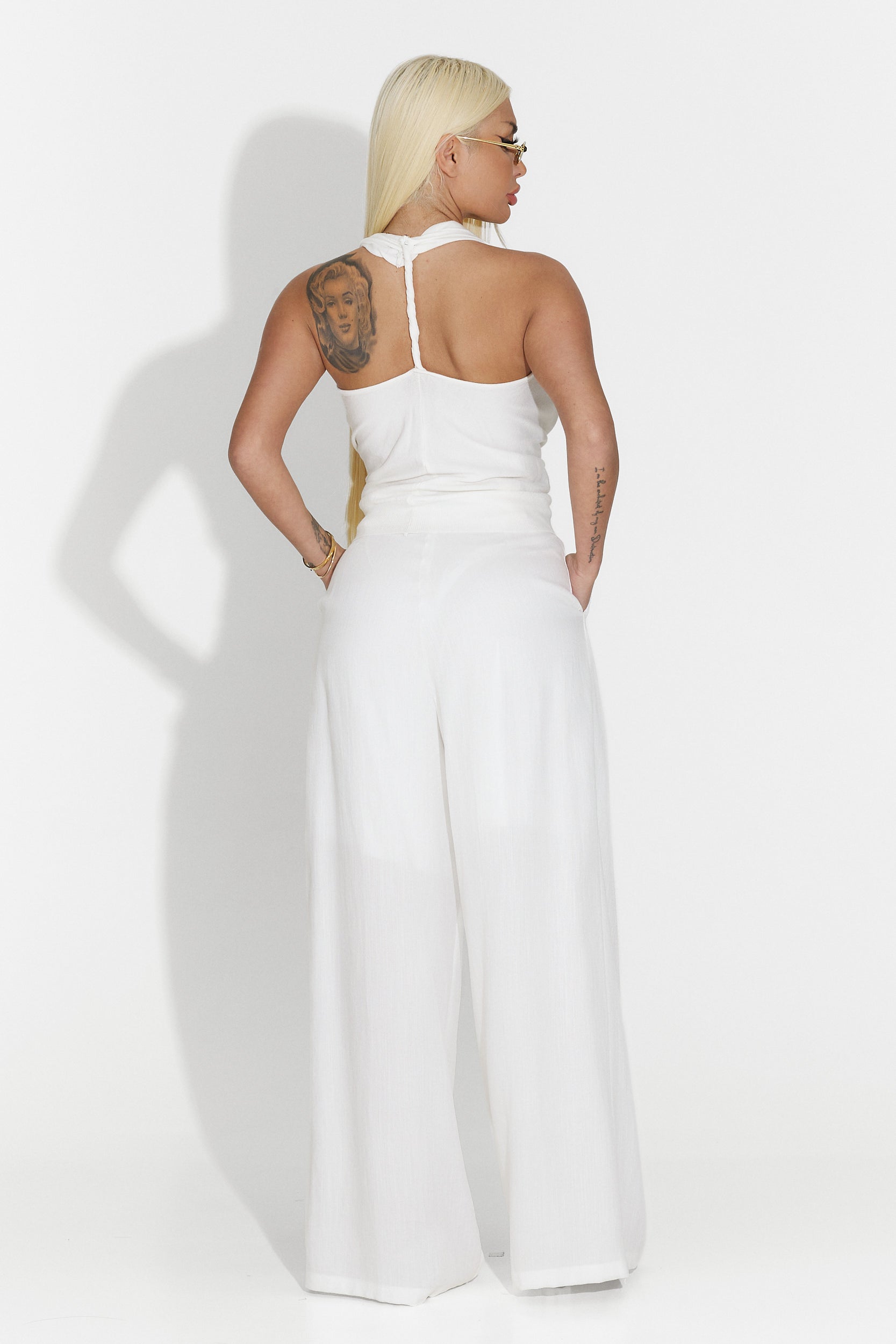 Γυναικείες casual λευκές παντελόνες Mason Bogas