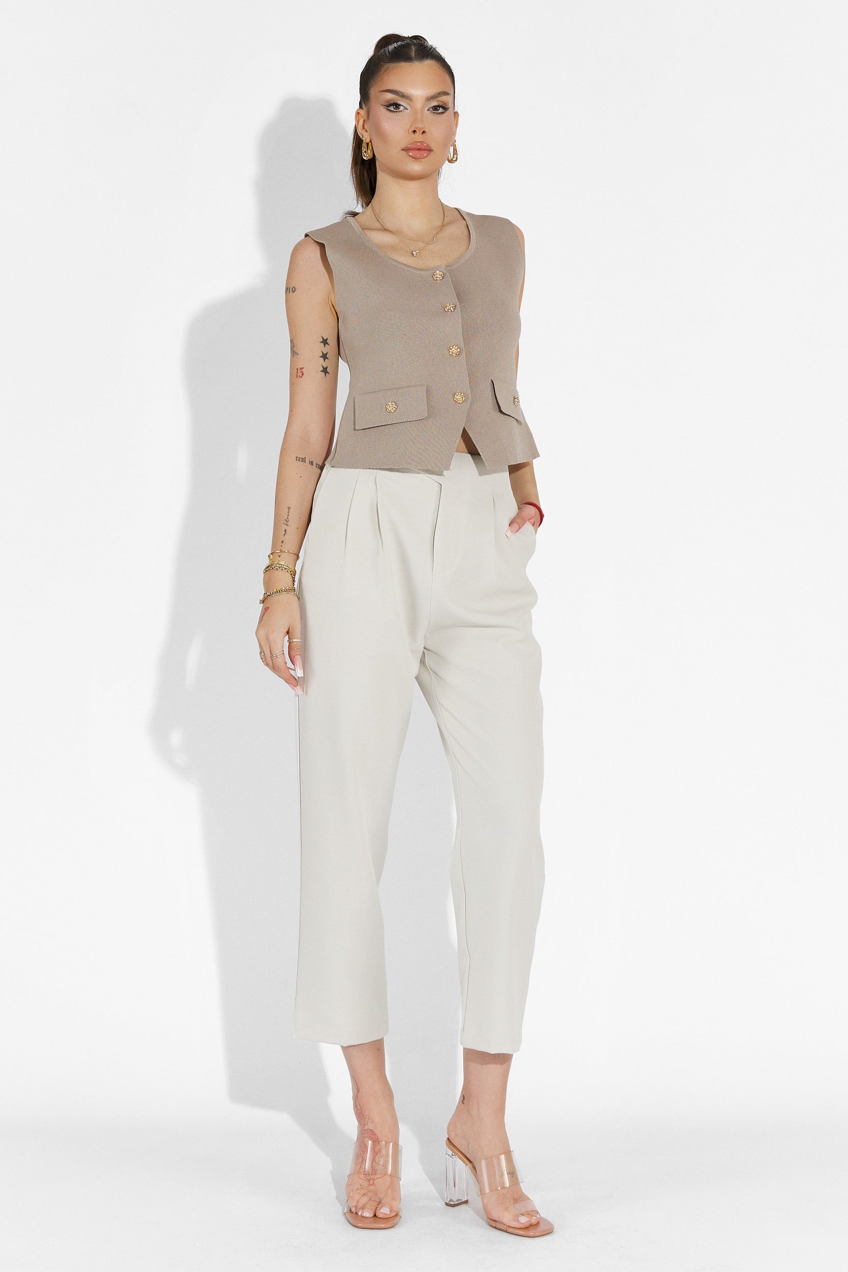 Alvaro Bogas Casual Beige Ladies Pants