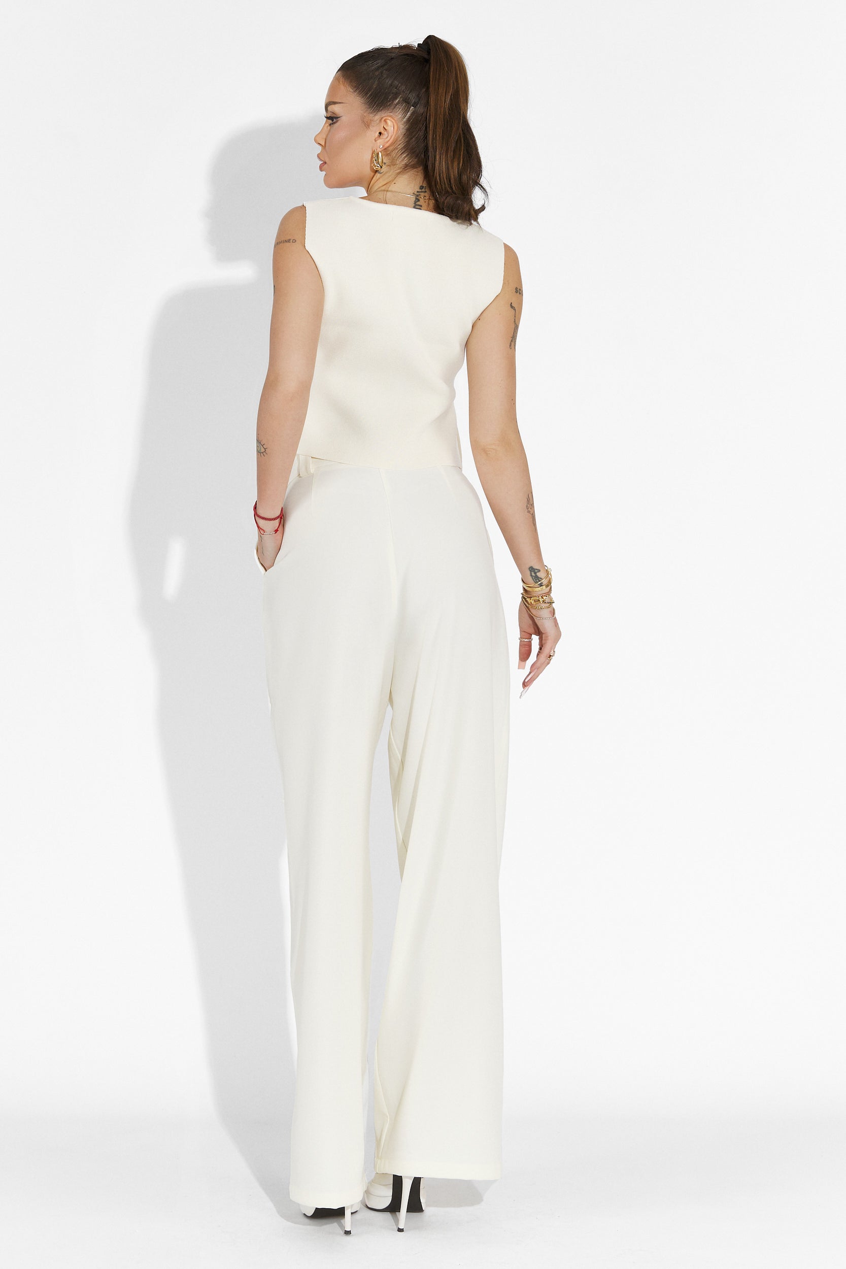 Beige casualbyxor för damer Edward Bogas