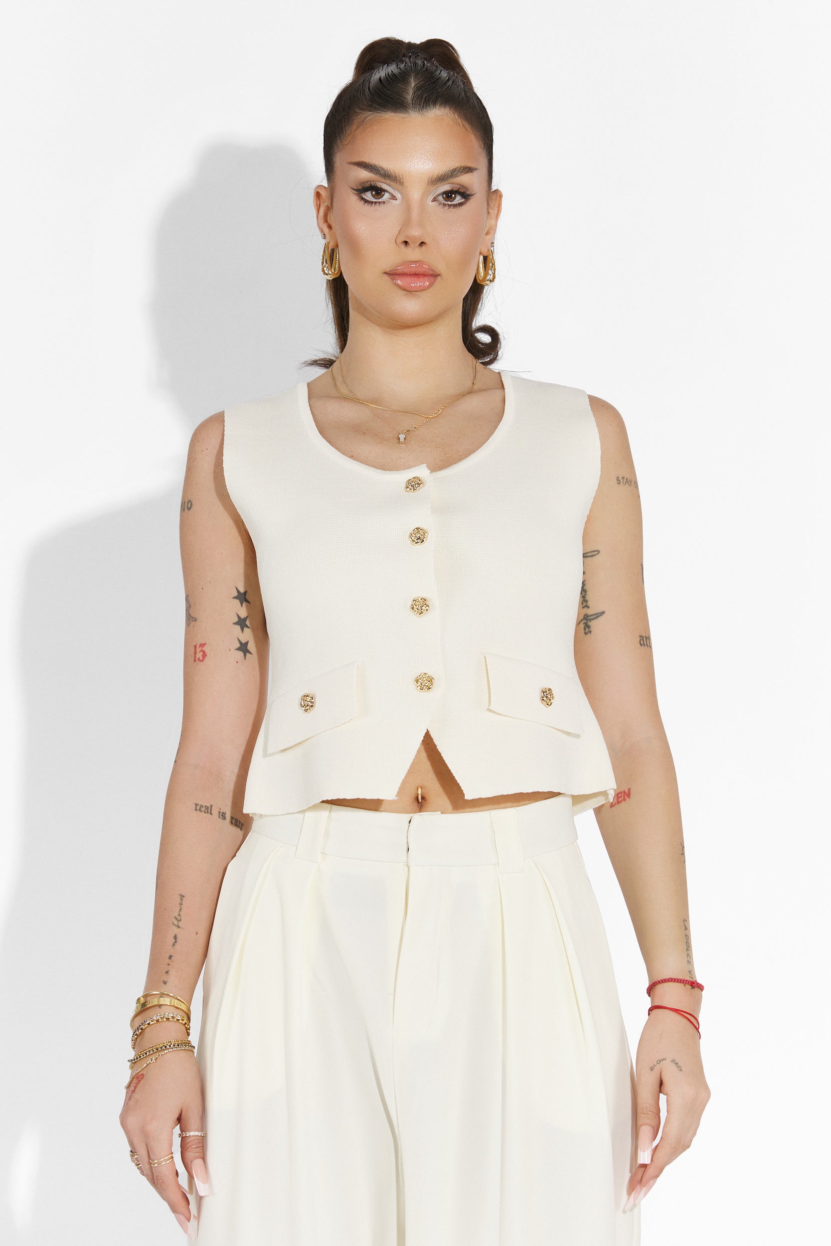 Beige casualbyxor för damer Edward Bogas