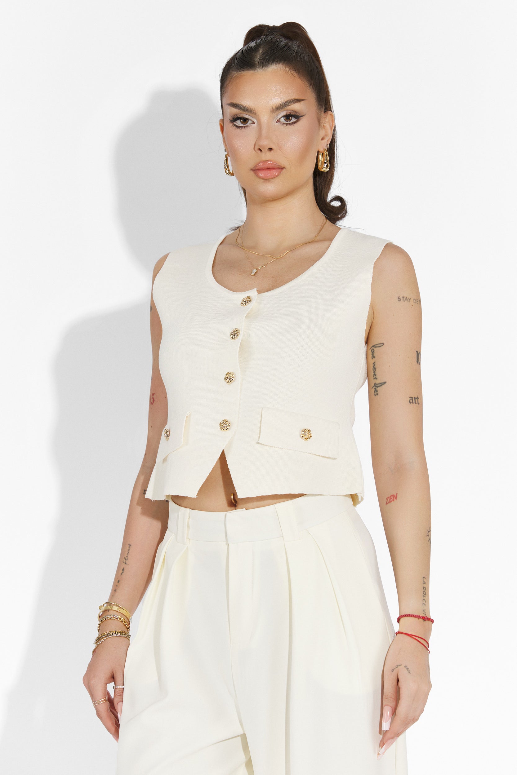 Beige casualbyxor för damer Edward Bogas