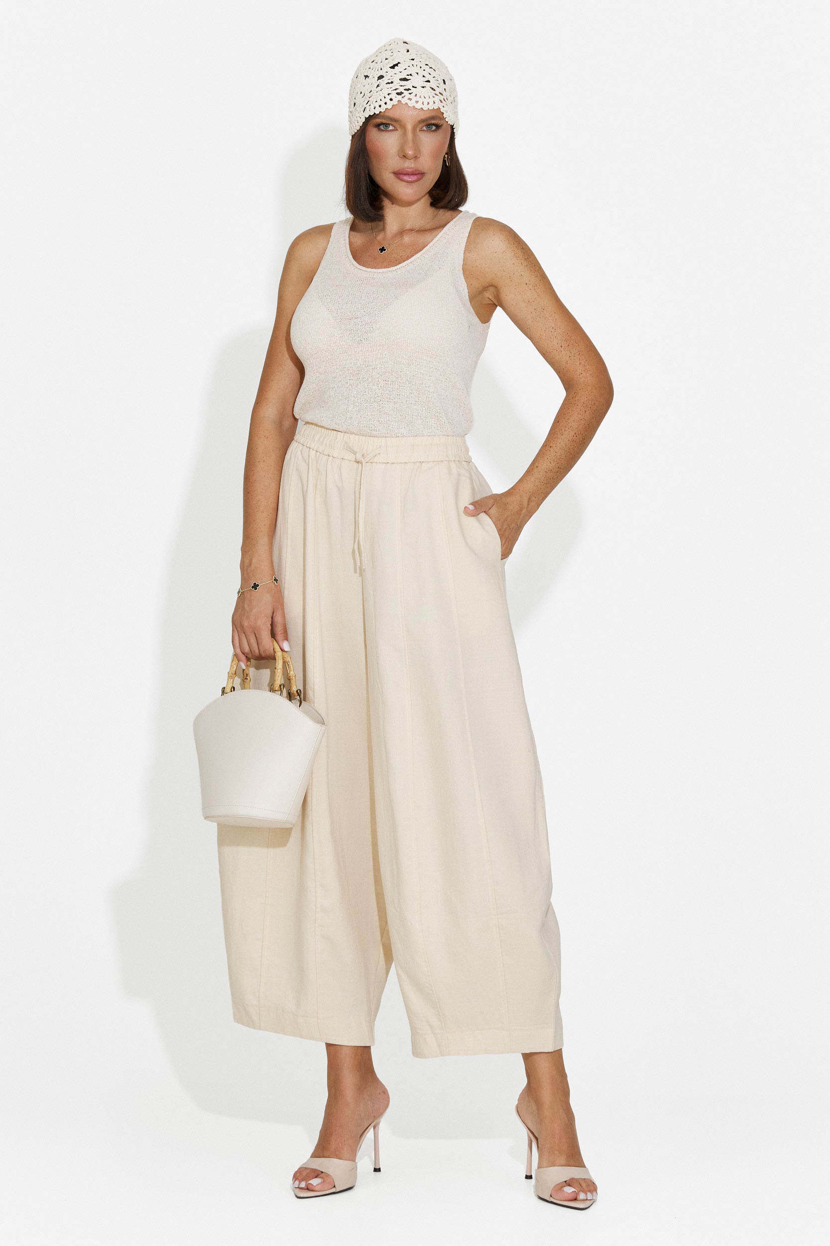 Pantalones de mujer casuales beige Eusepia Bogas