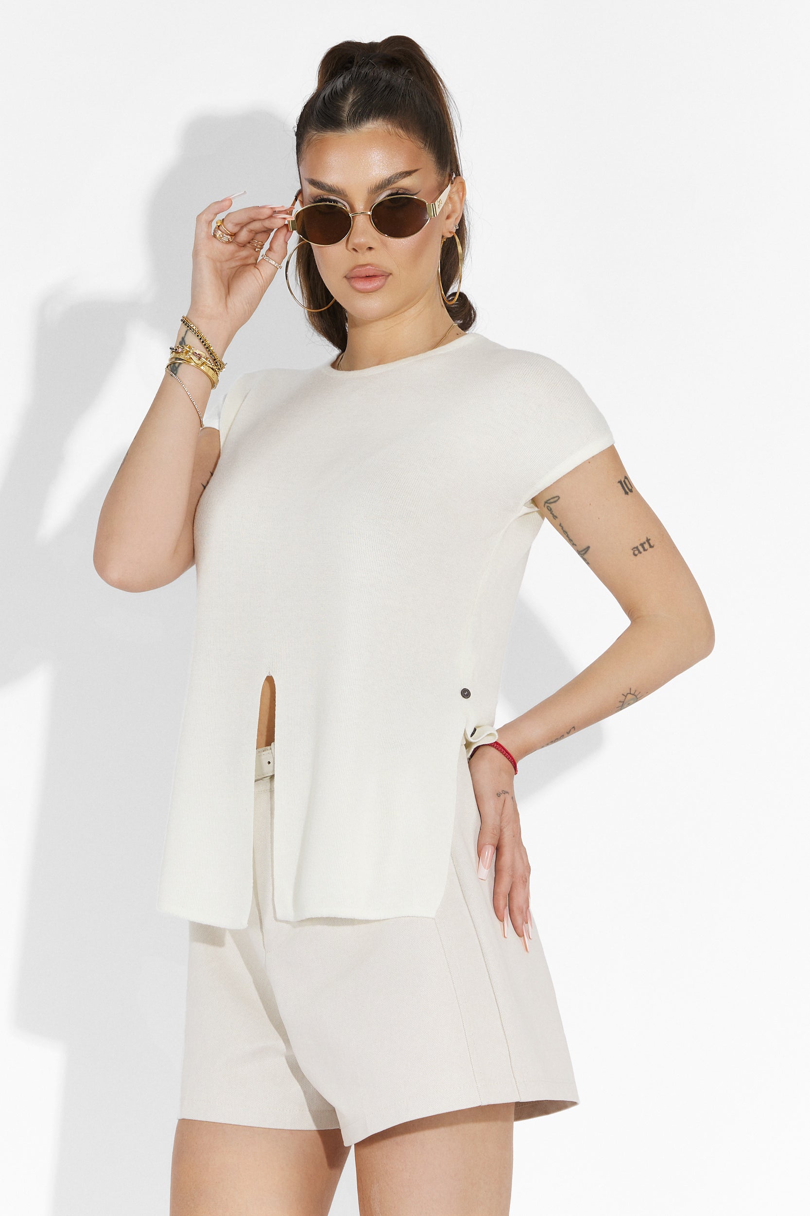 Pantalon décontracté beige pour dames Herling Bogas