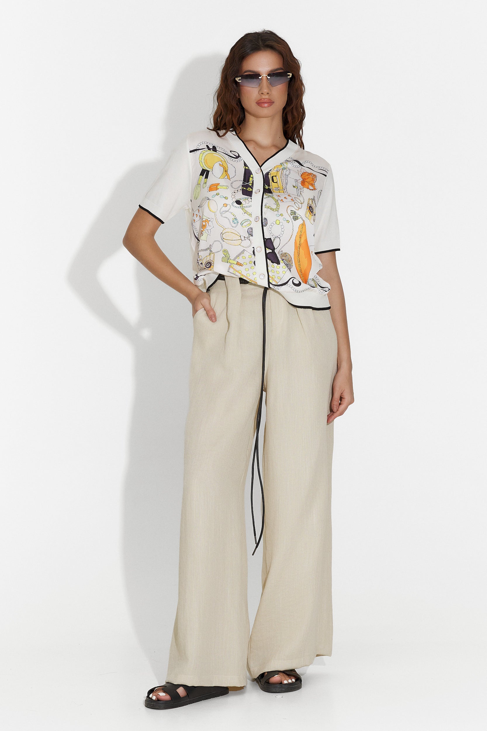 Pantalones casuales beige para damas Mason Bogas