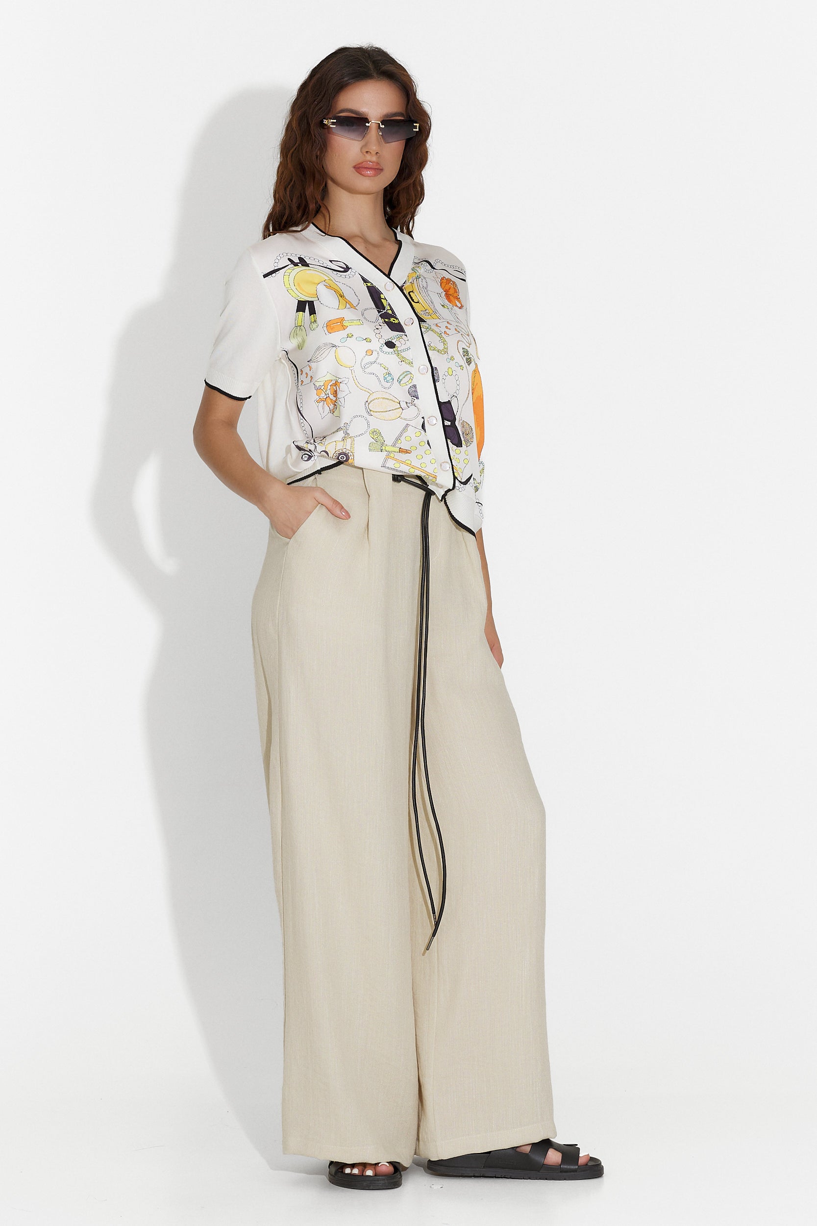 Pantalones casuales beige para damas Mason Bogas