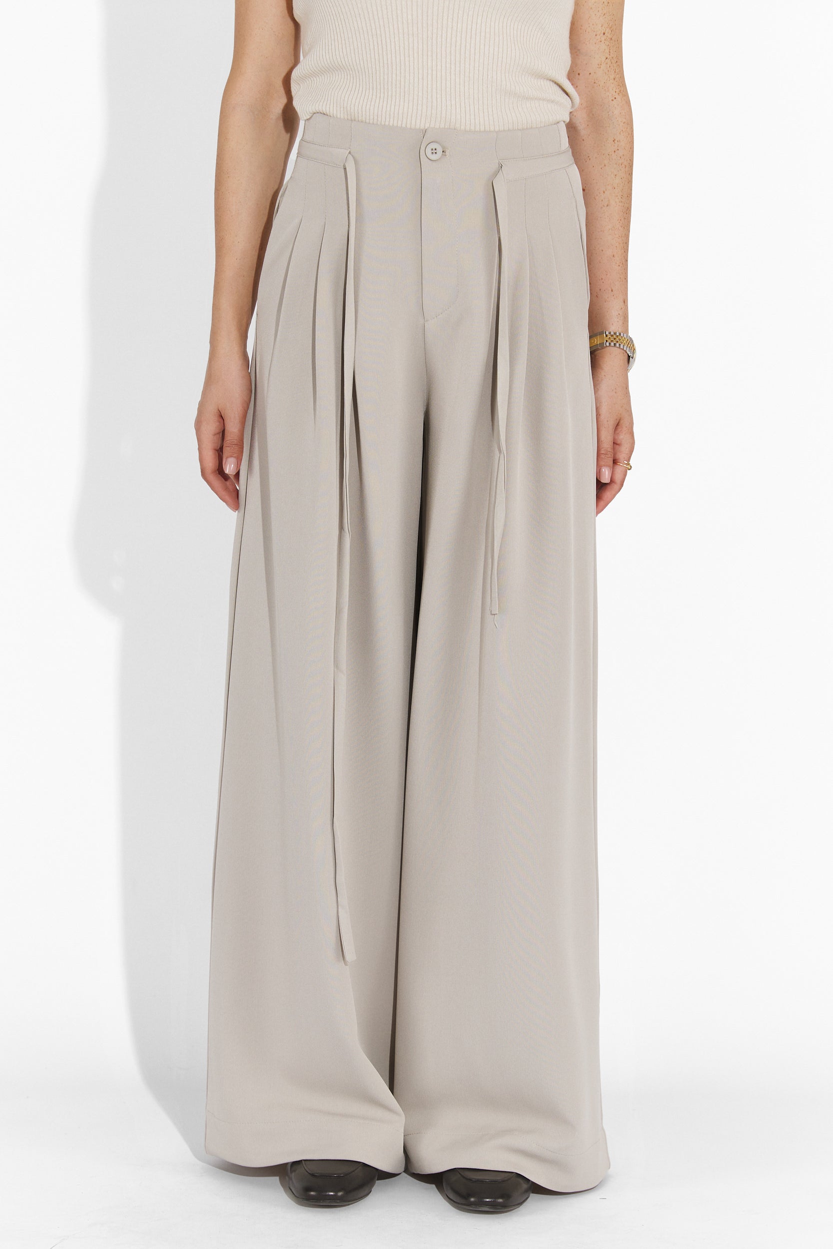 Casualne szare spodnie damskie Eusebiu Bogas