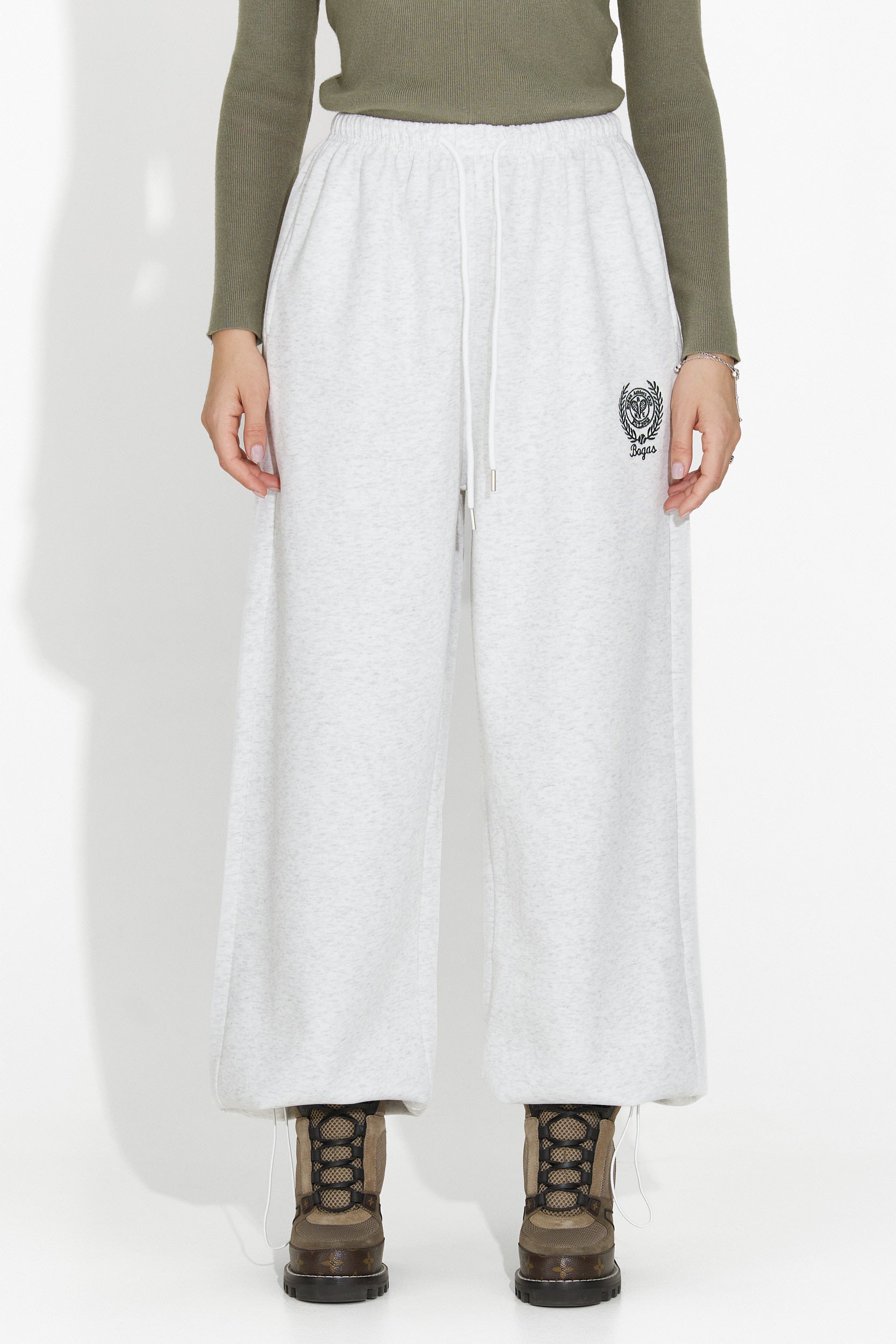 Szare casualowe spodnie damskie Novirene Bogas