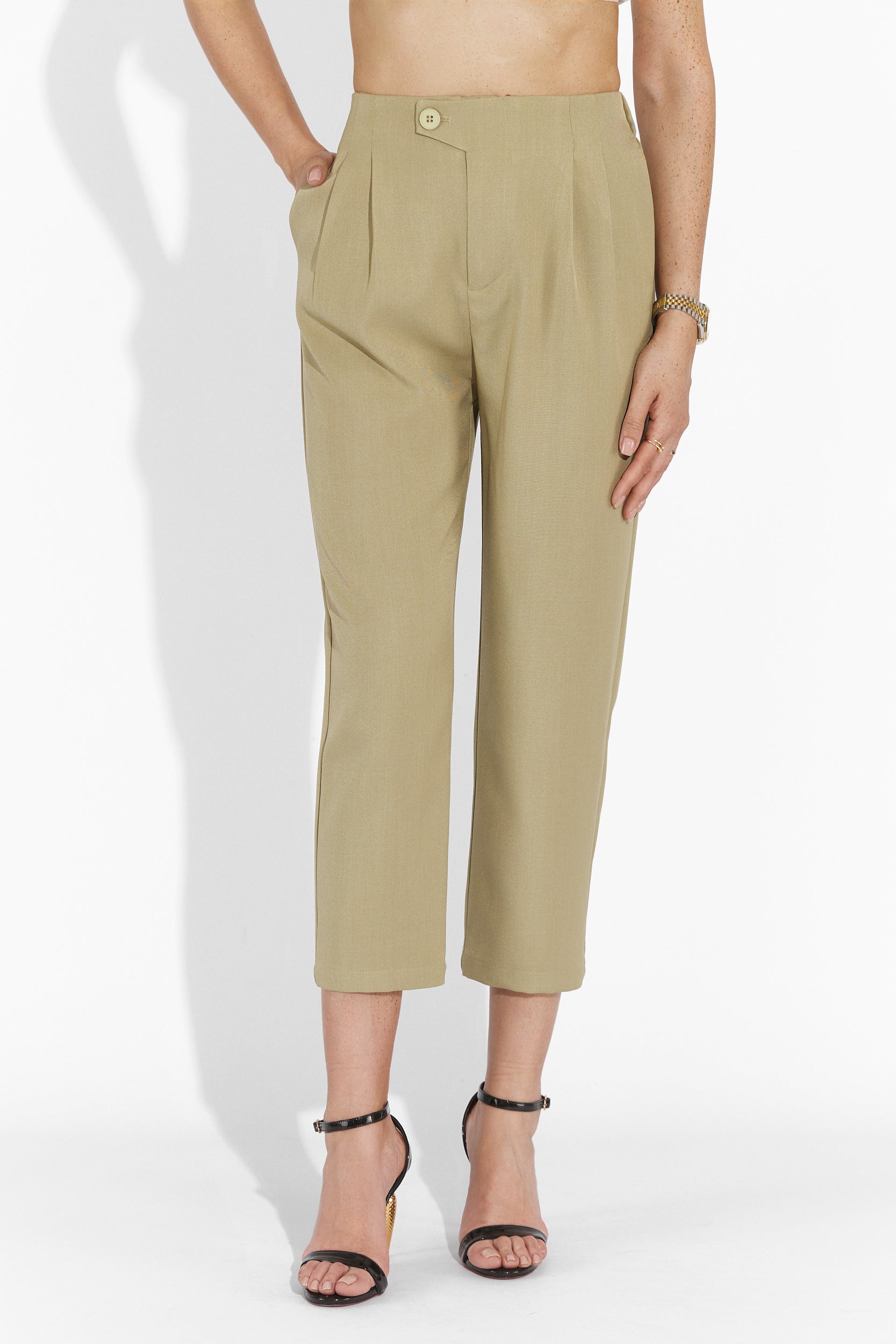 Alvaro Bogas Casual Khaki Women's Trousers