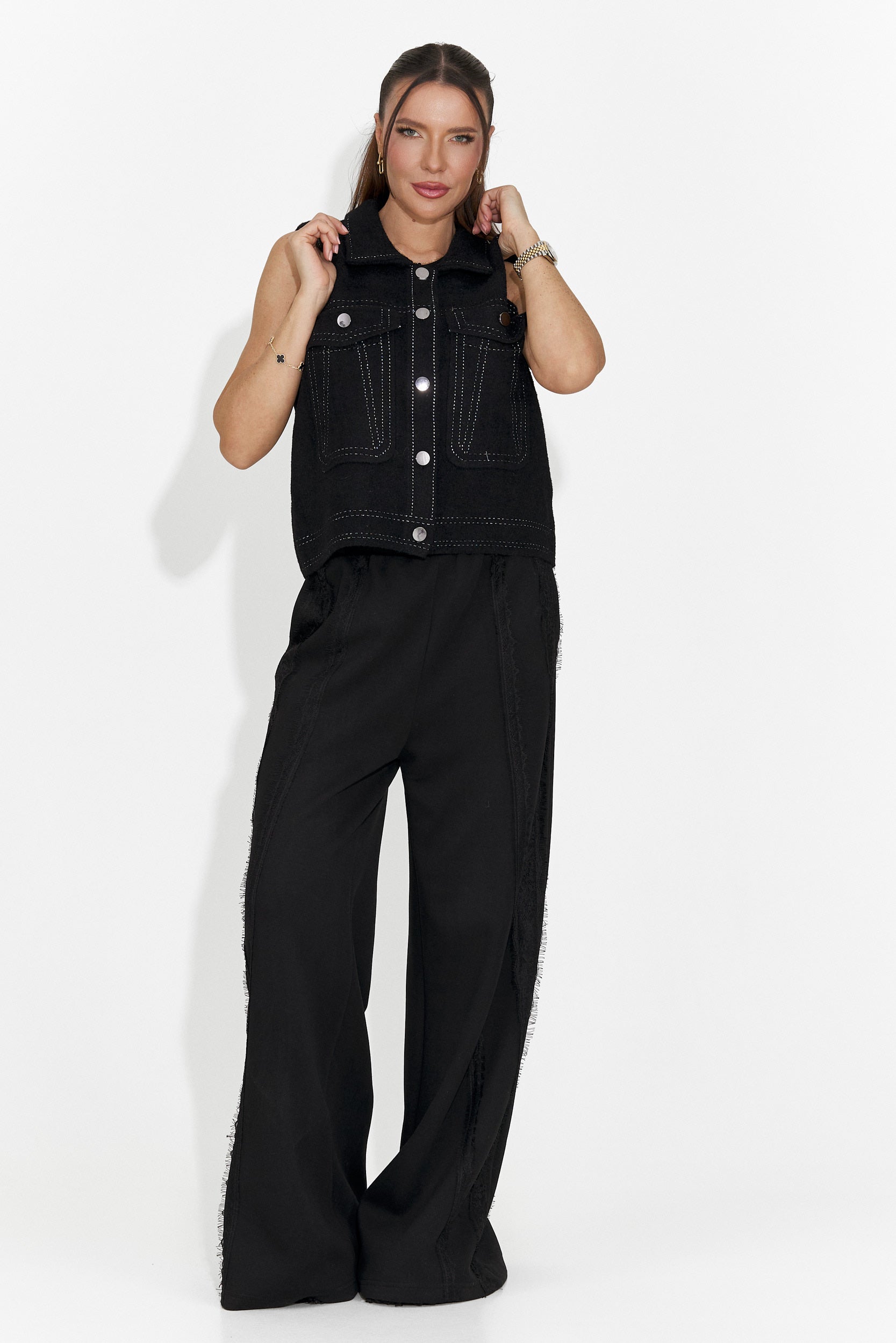 Zarania Bogas ležérní černé dámské kalhoty