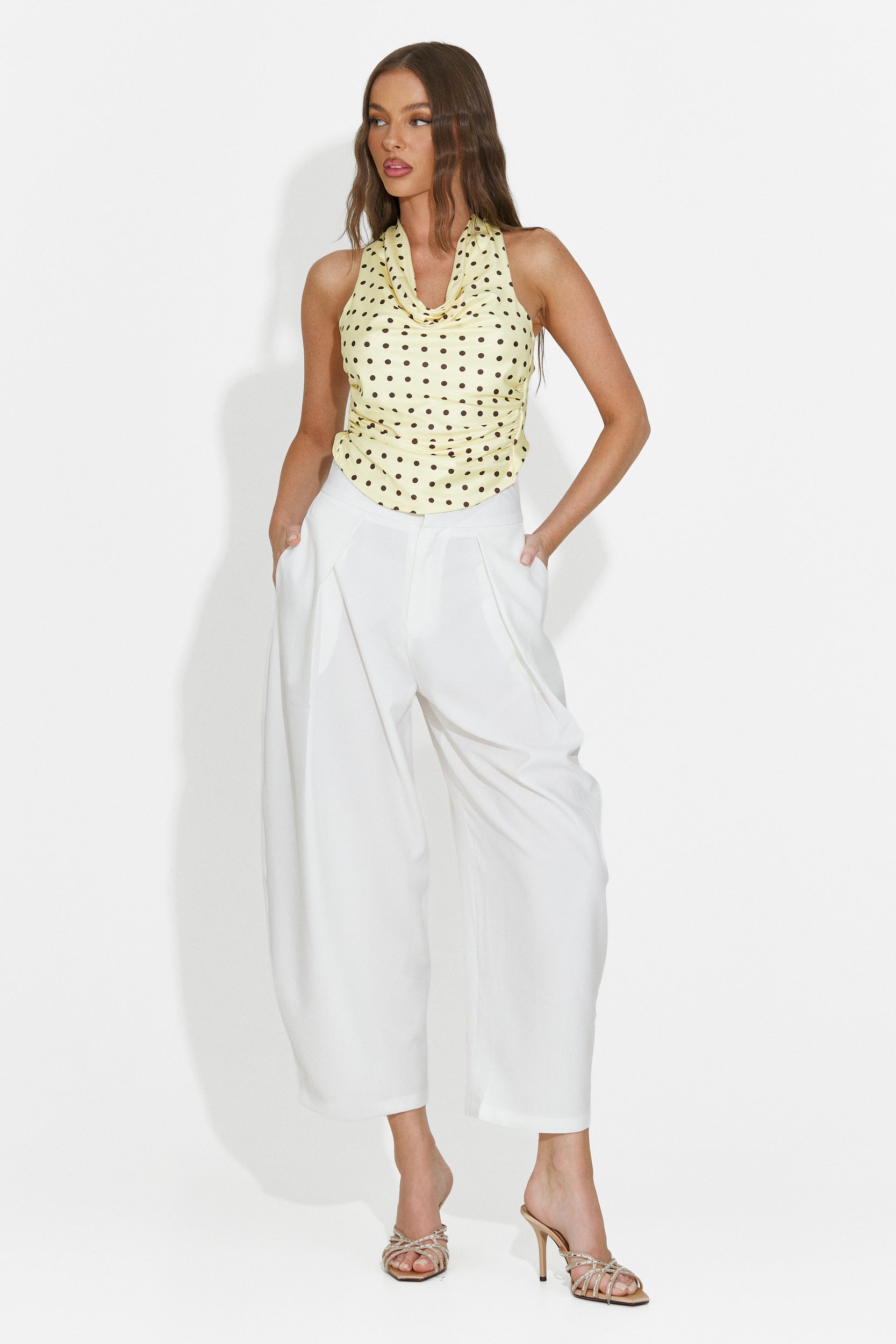 Women's elegant white pants Kemily Bogas