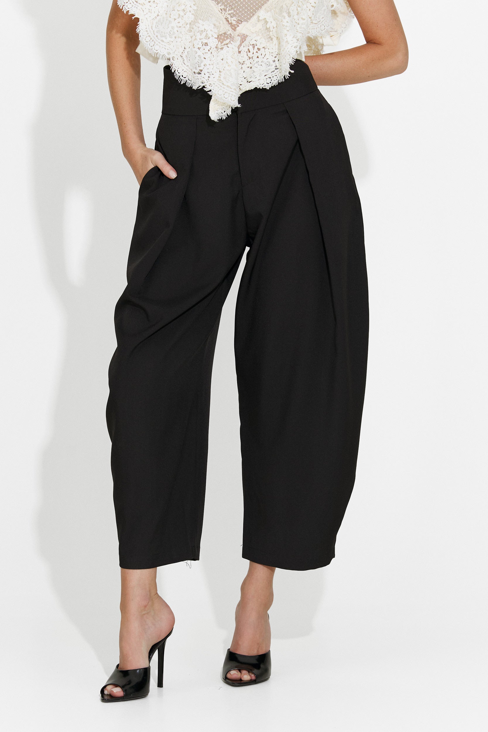 Pantalon femme élégant noir Kemily Bogas