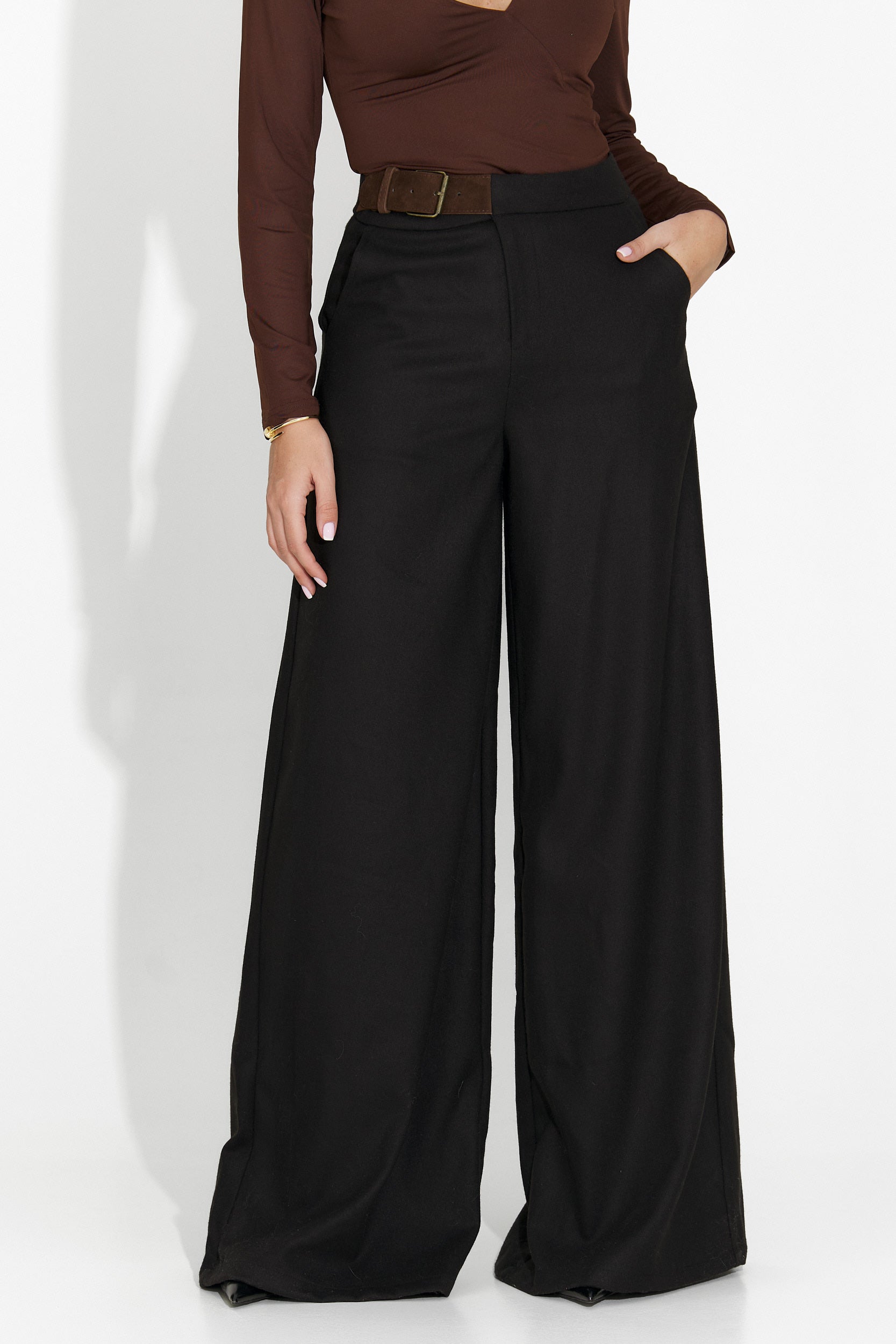 Eleganckie czarne spodnie damskie Velira Bogas