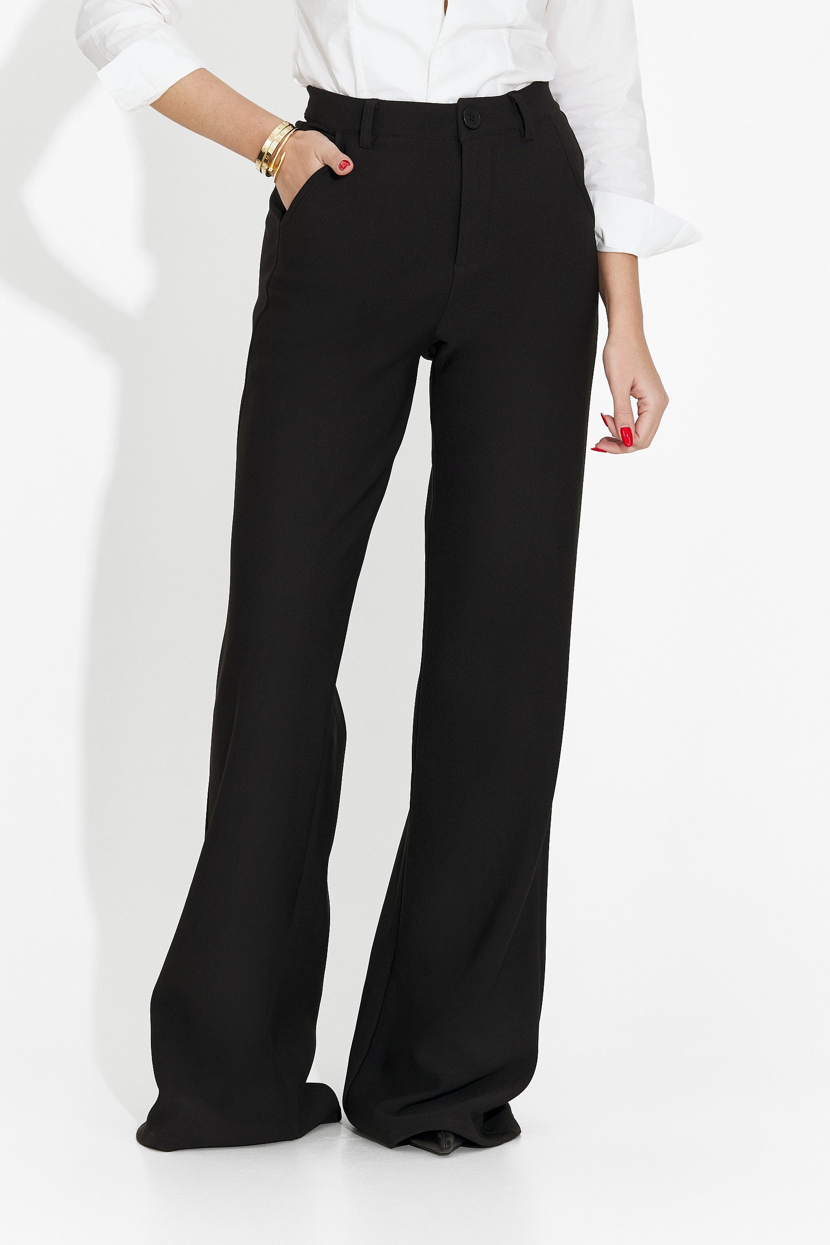 Κομψό μαύρο γυναικείο παντελόνι Vinuele Bogas