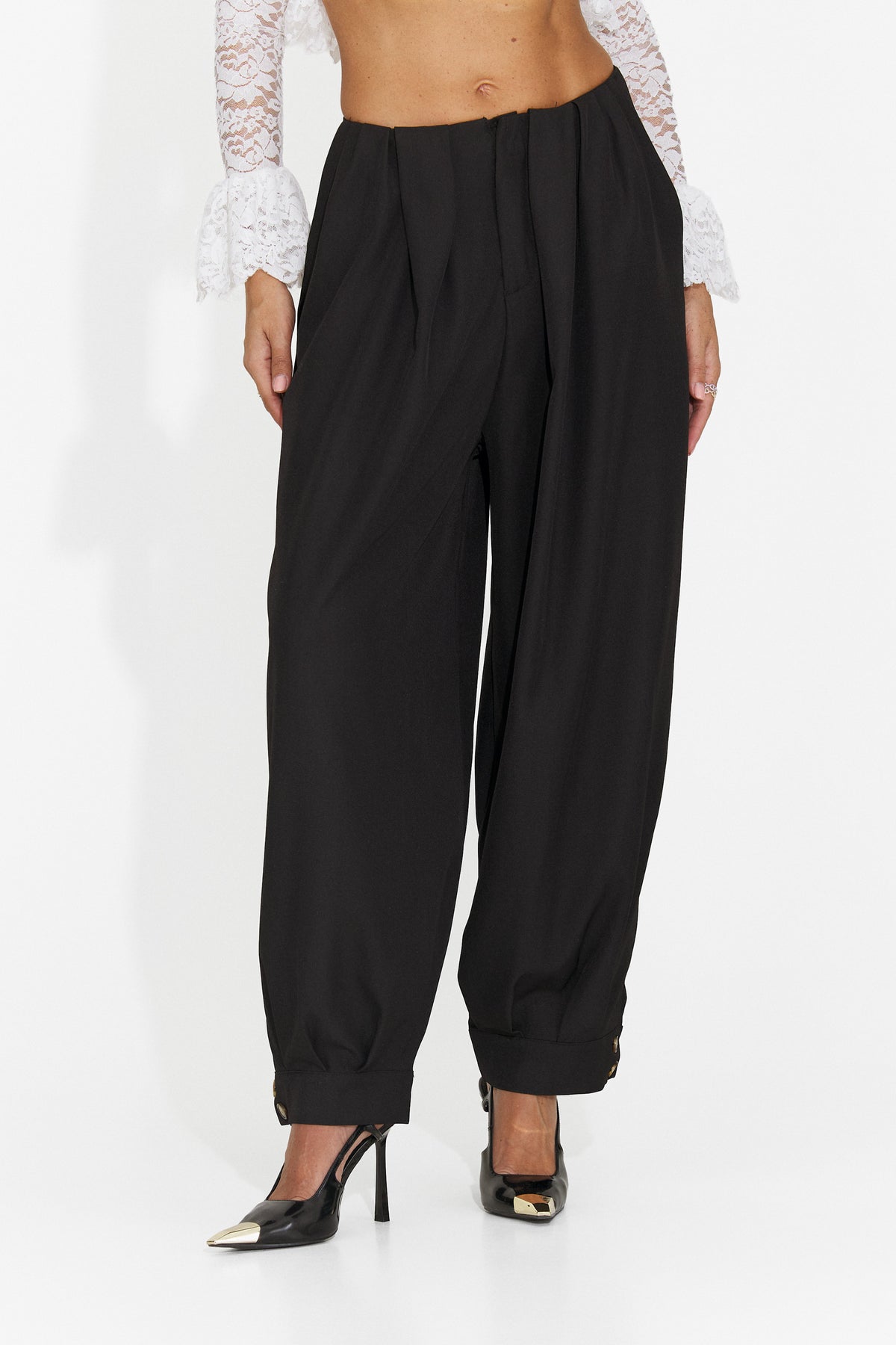 Pantaloni eleganti negri Glomvoeria Bogas