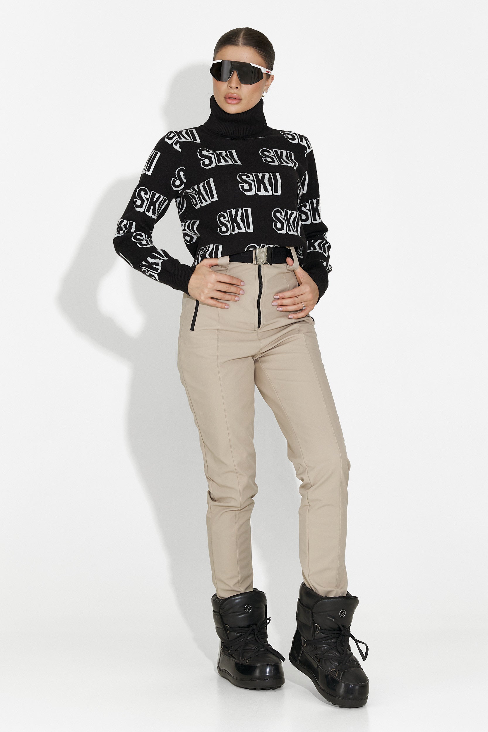 Daviria Bogas Beige Ski Pants for Women