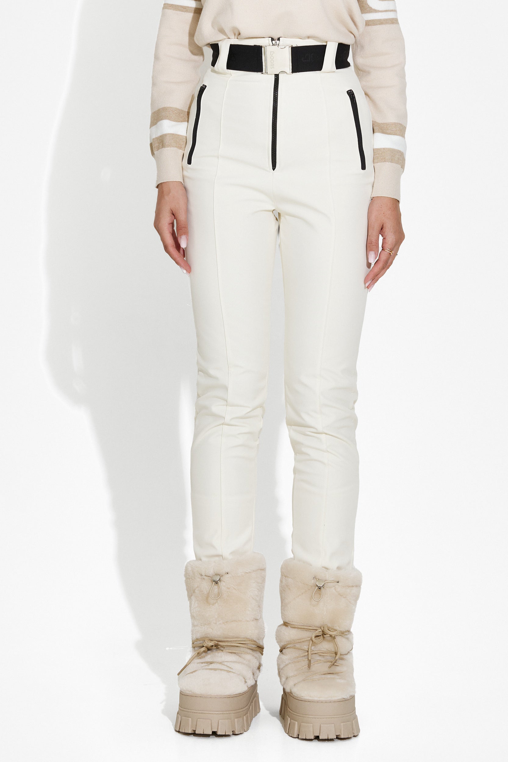 Pantalones de esquí beige para mujer Fabbri Bogas