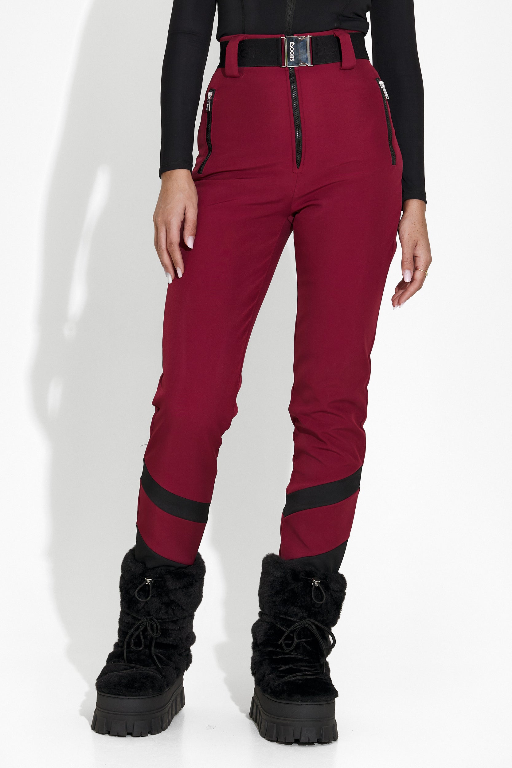 Burgundy Lorya Bogas Ski Pants for Women