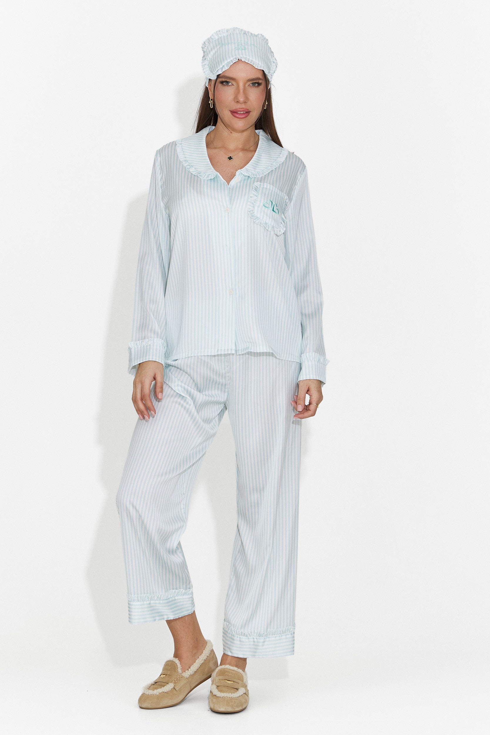 Stelia Bogas Long Women's Pajamas in Turquoise