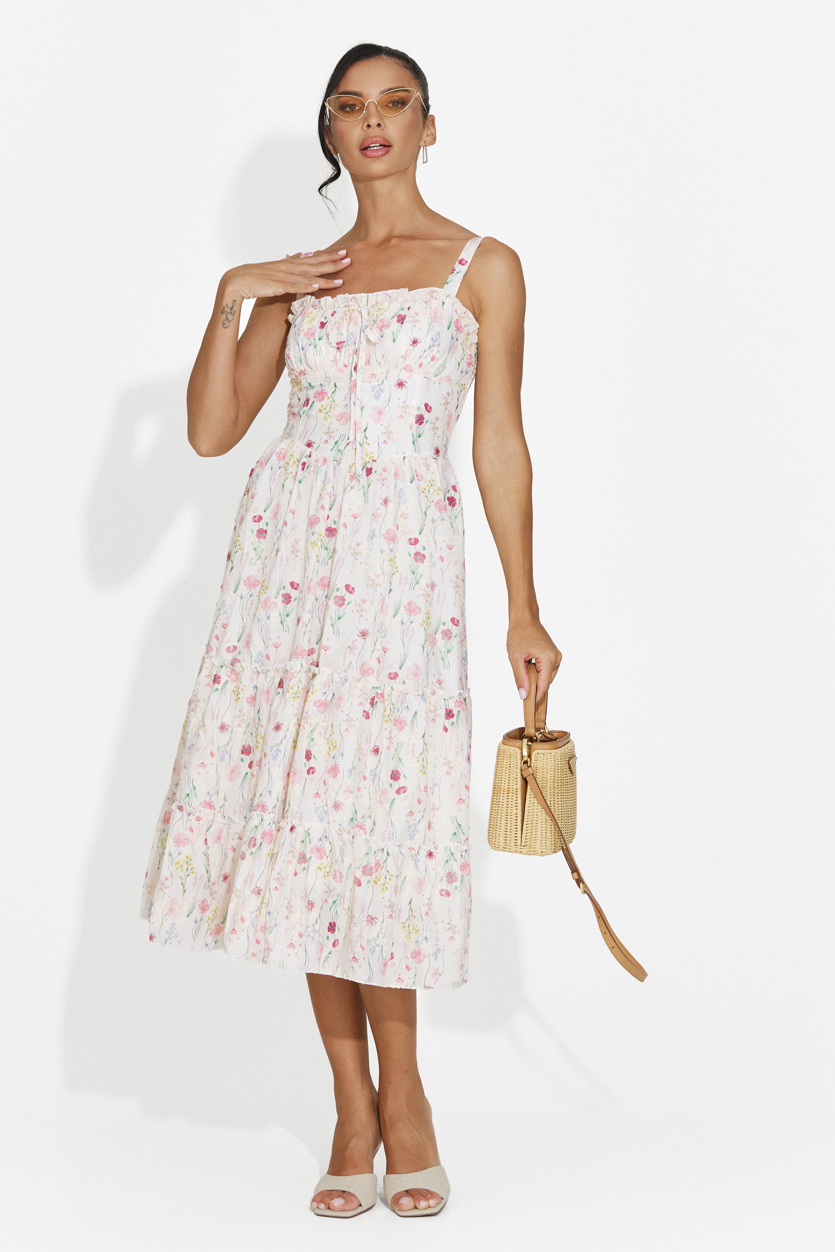 Midi pink women's dress Alisa Bogas