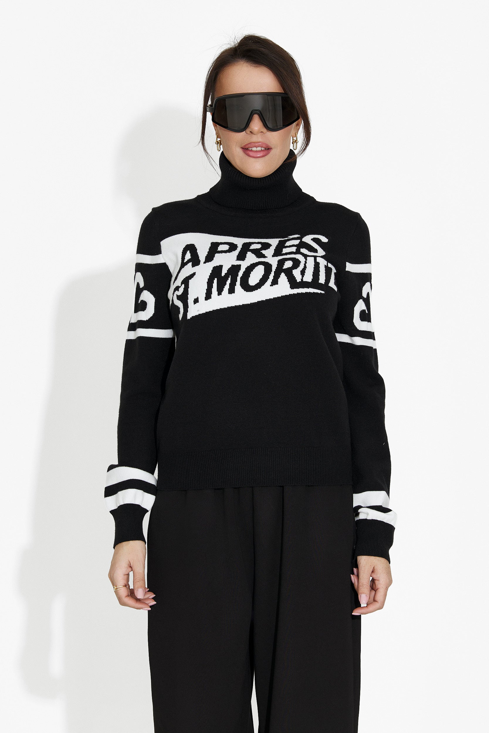 Pull femme décontracté noir Nelora Bogas