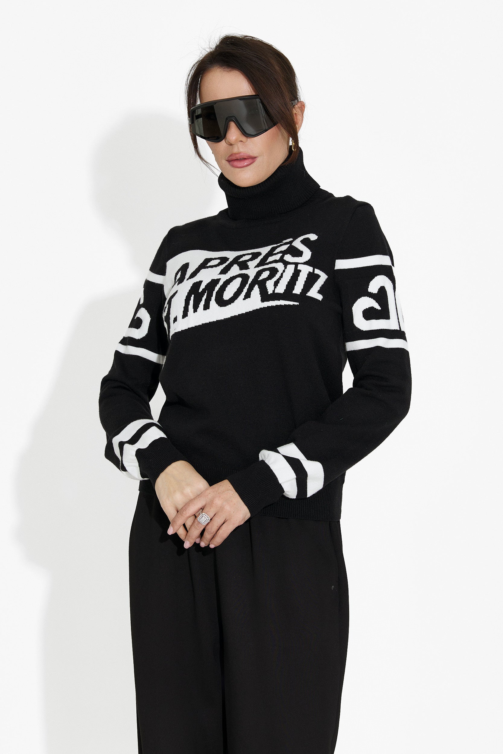 Pull femme décontracté noir Nelora Bogas