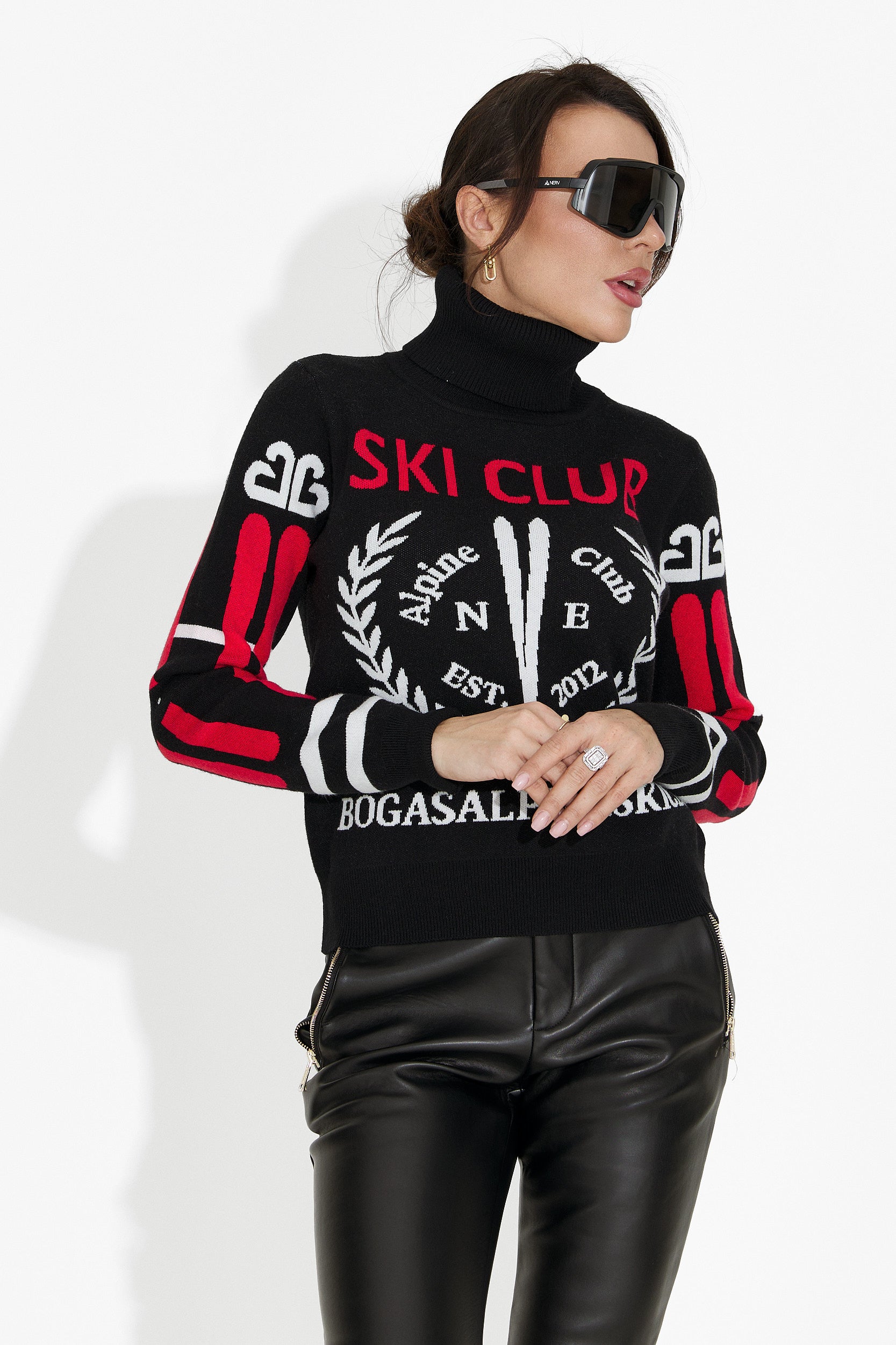 Czarny sweter damski casual Nesia Bogas