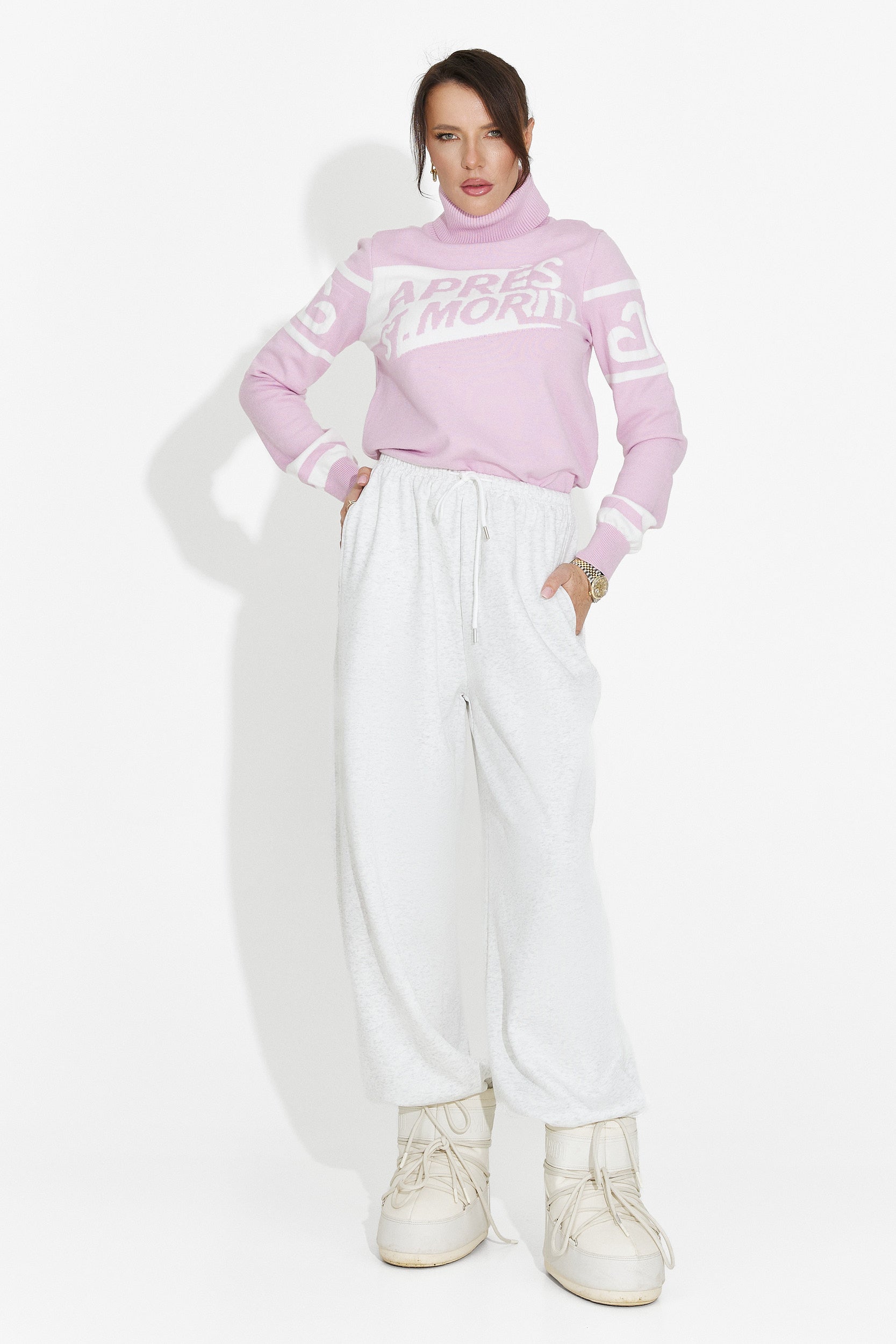 Suéter casual de mujer rosa Nelora Bogas