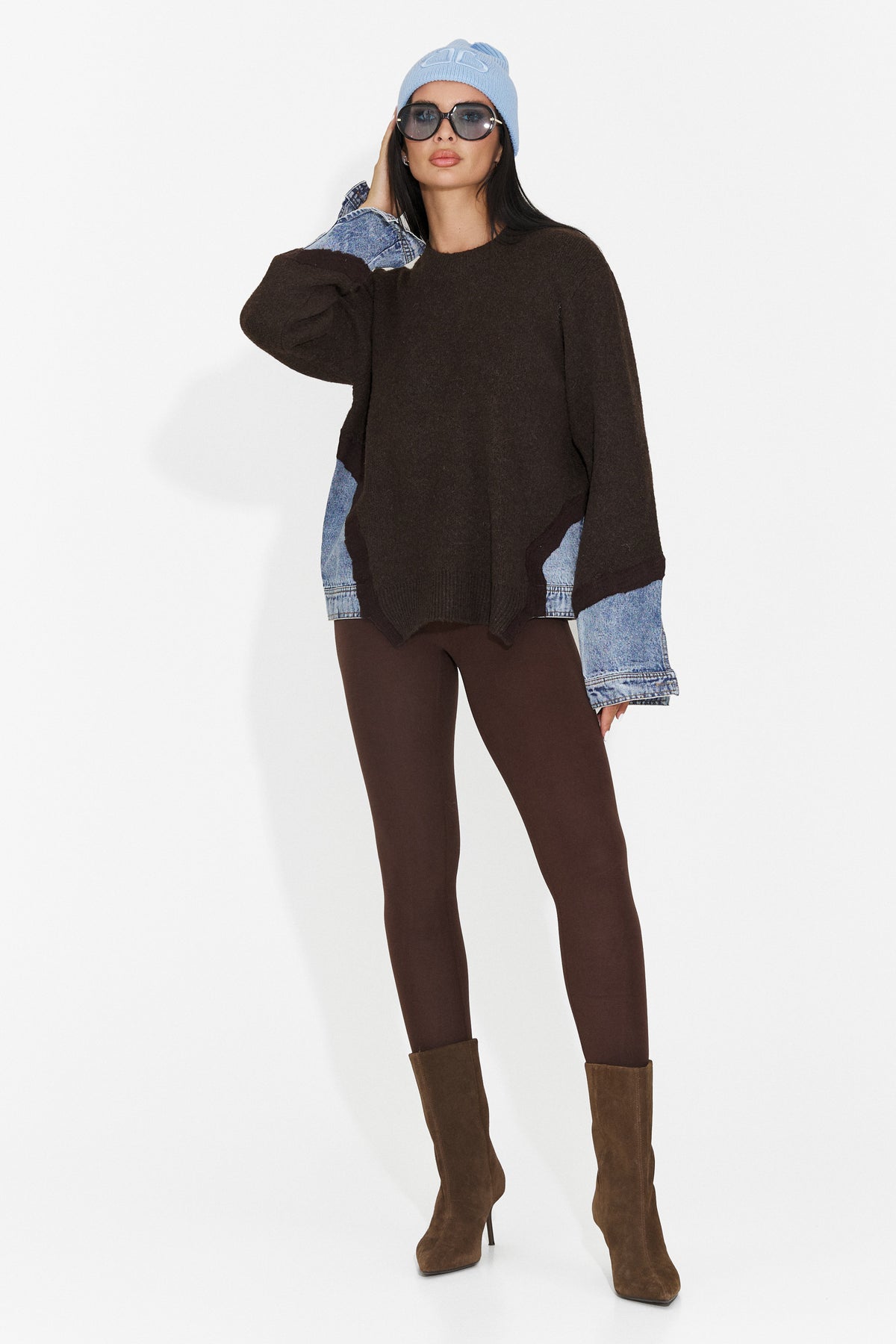 Pulover maro Grulareia Bogas
