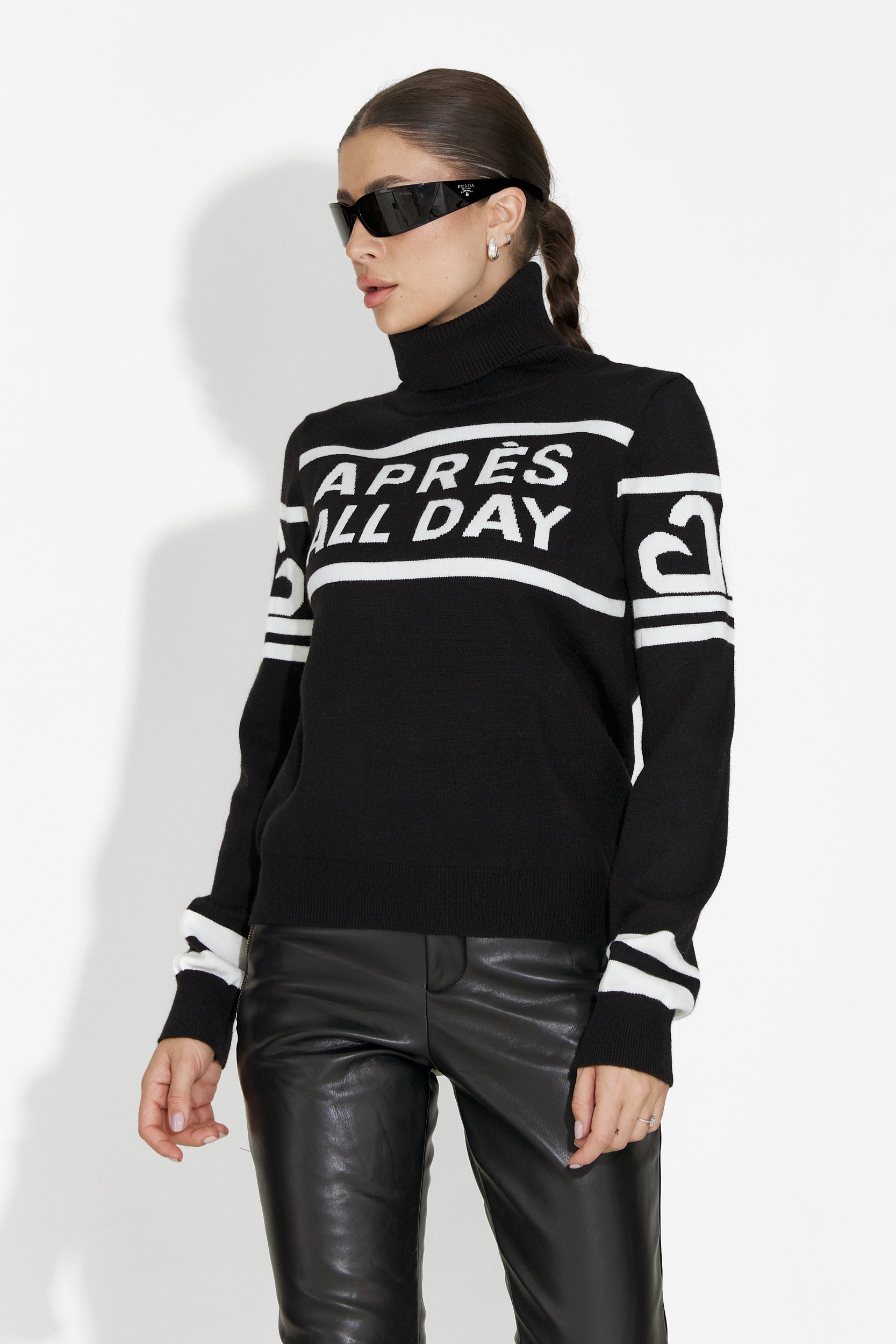 Sweter narciarski damski czarny Cevina Bogas