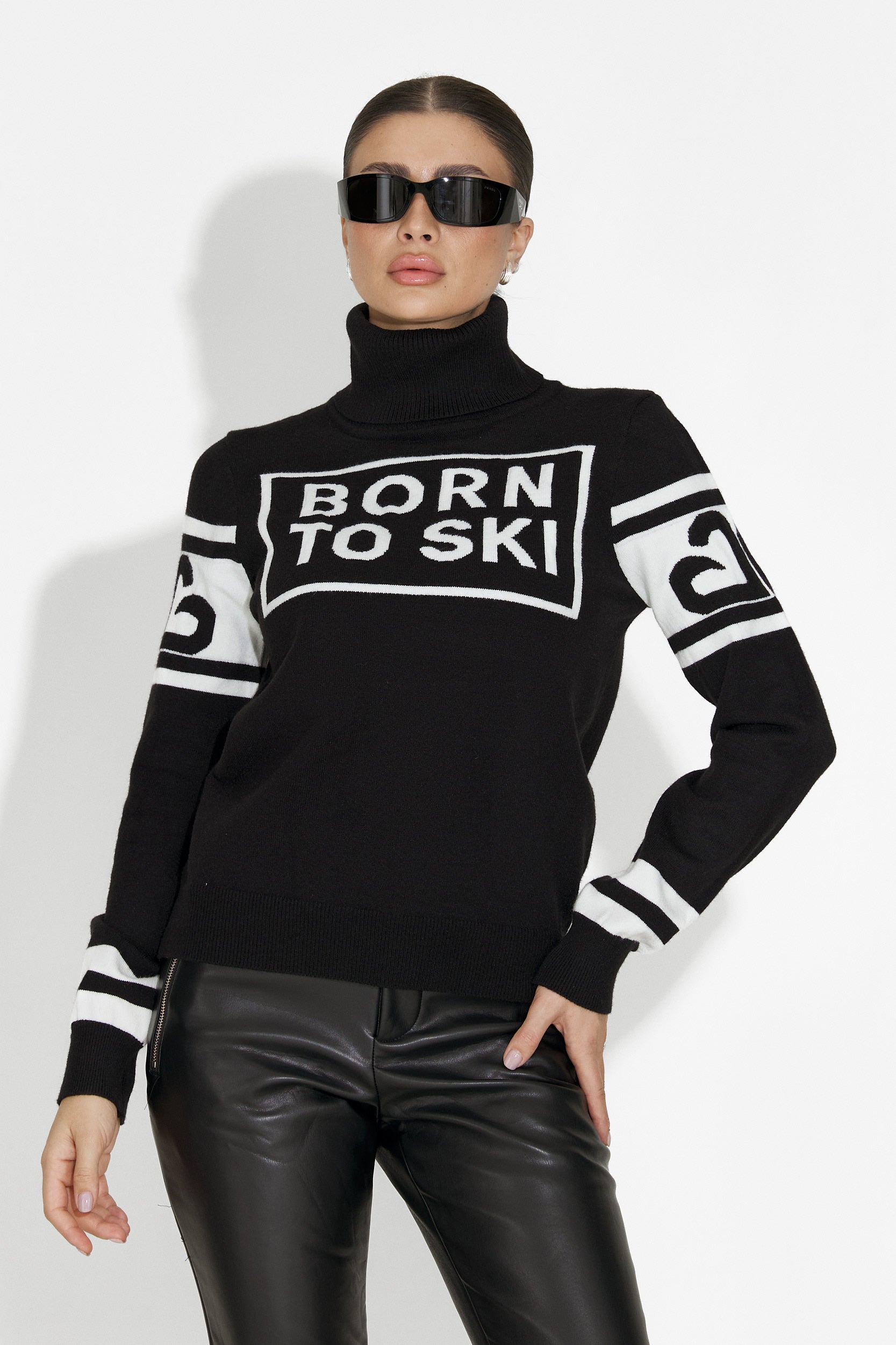 Delyra Bogas Black Women's Ski Sweater