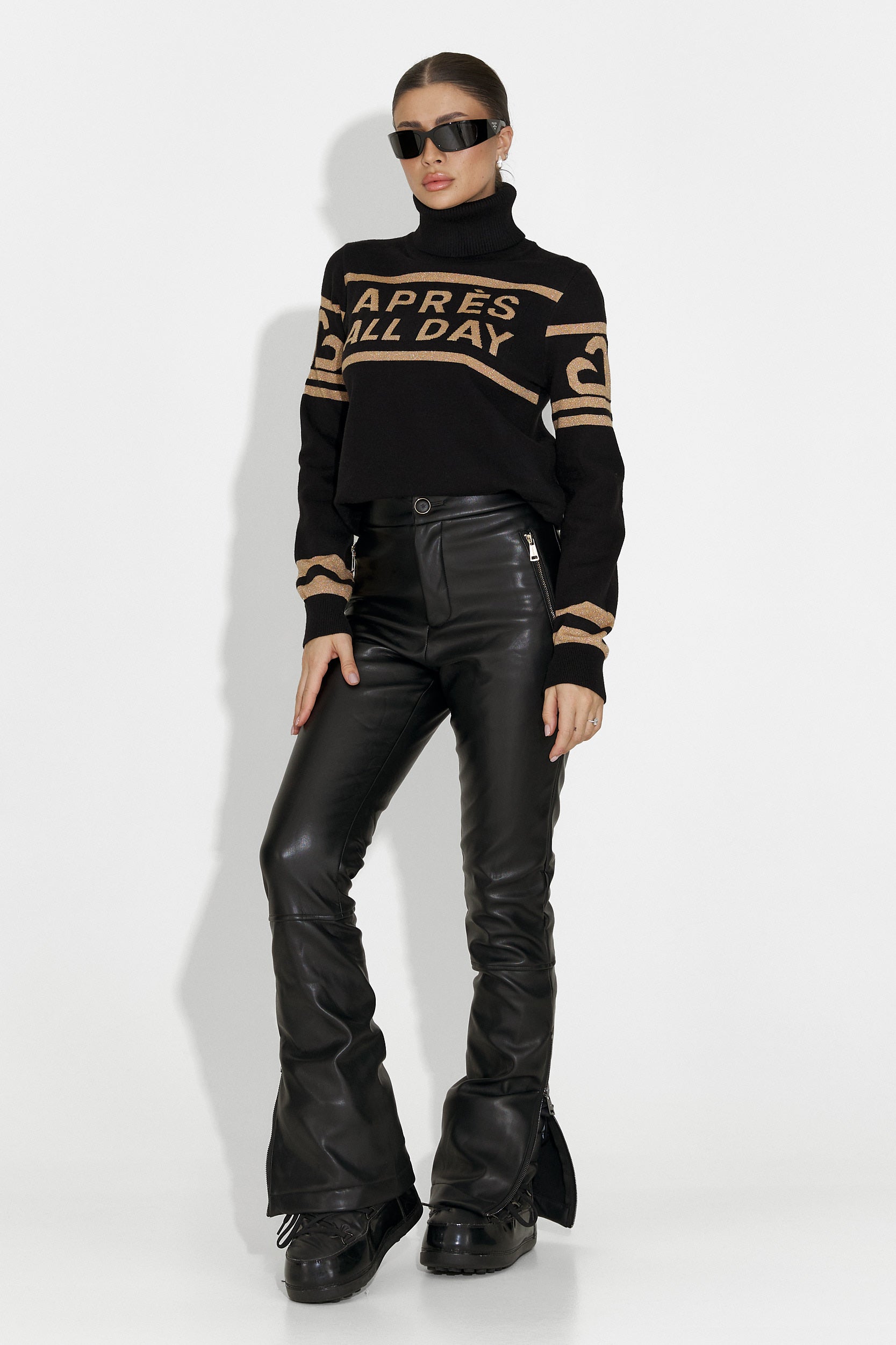 Sweter narciarski damski czarny Jovelia Bogas