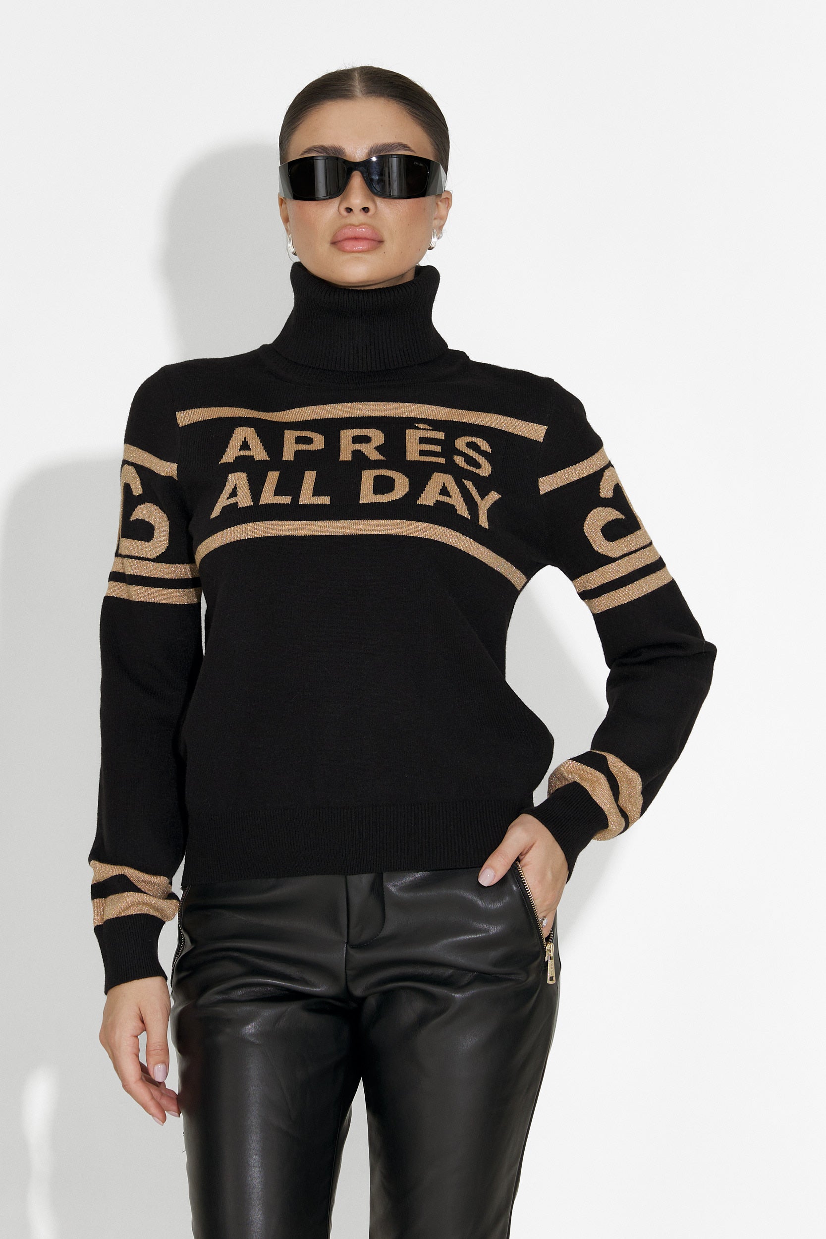 Sweter narciarski damski czarny Jovelia Bogas