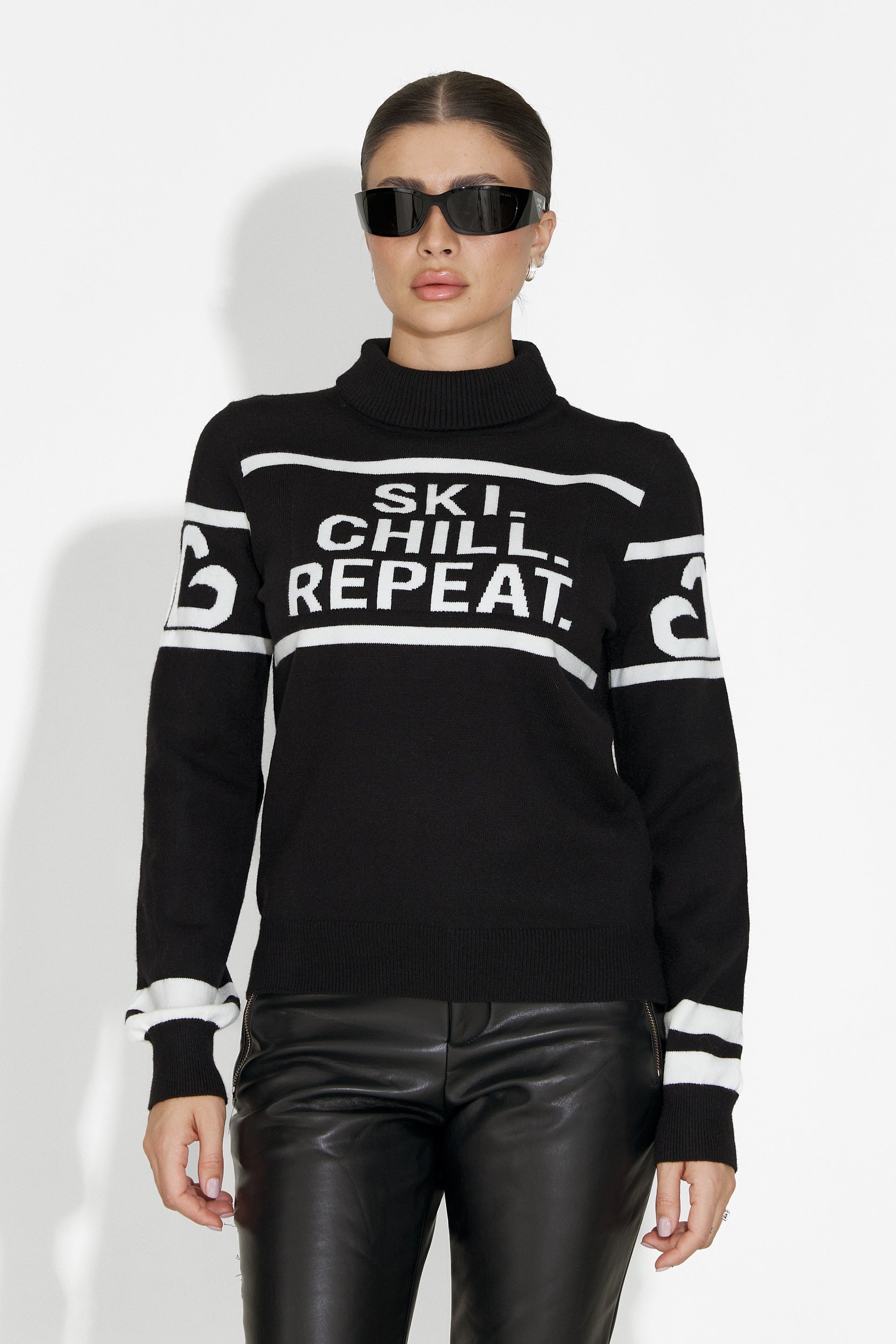 Sweter narciarski damski czarny Lanaki Bogas