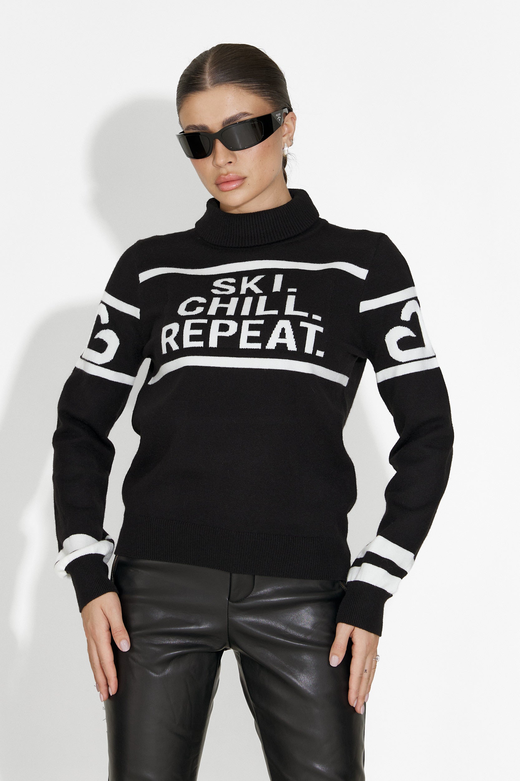 Lanaki Bogas Black Ski Sweater for Women