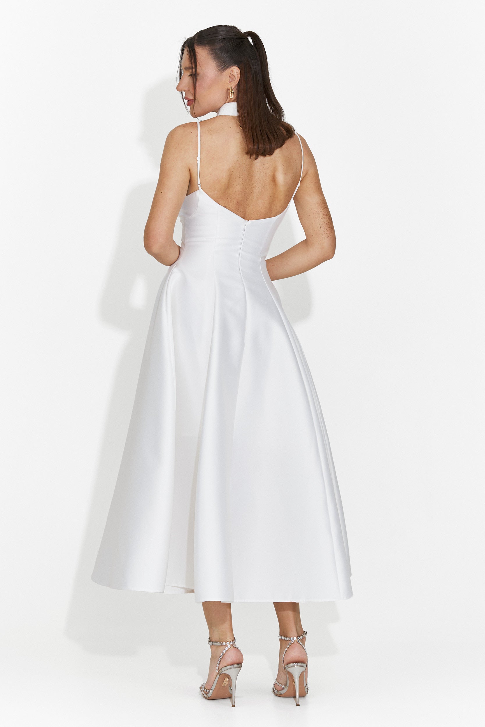 Coriza Bogas Langes weißes Damenkleid