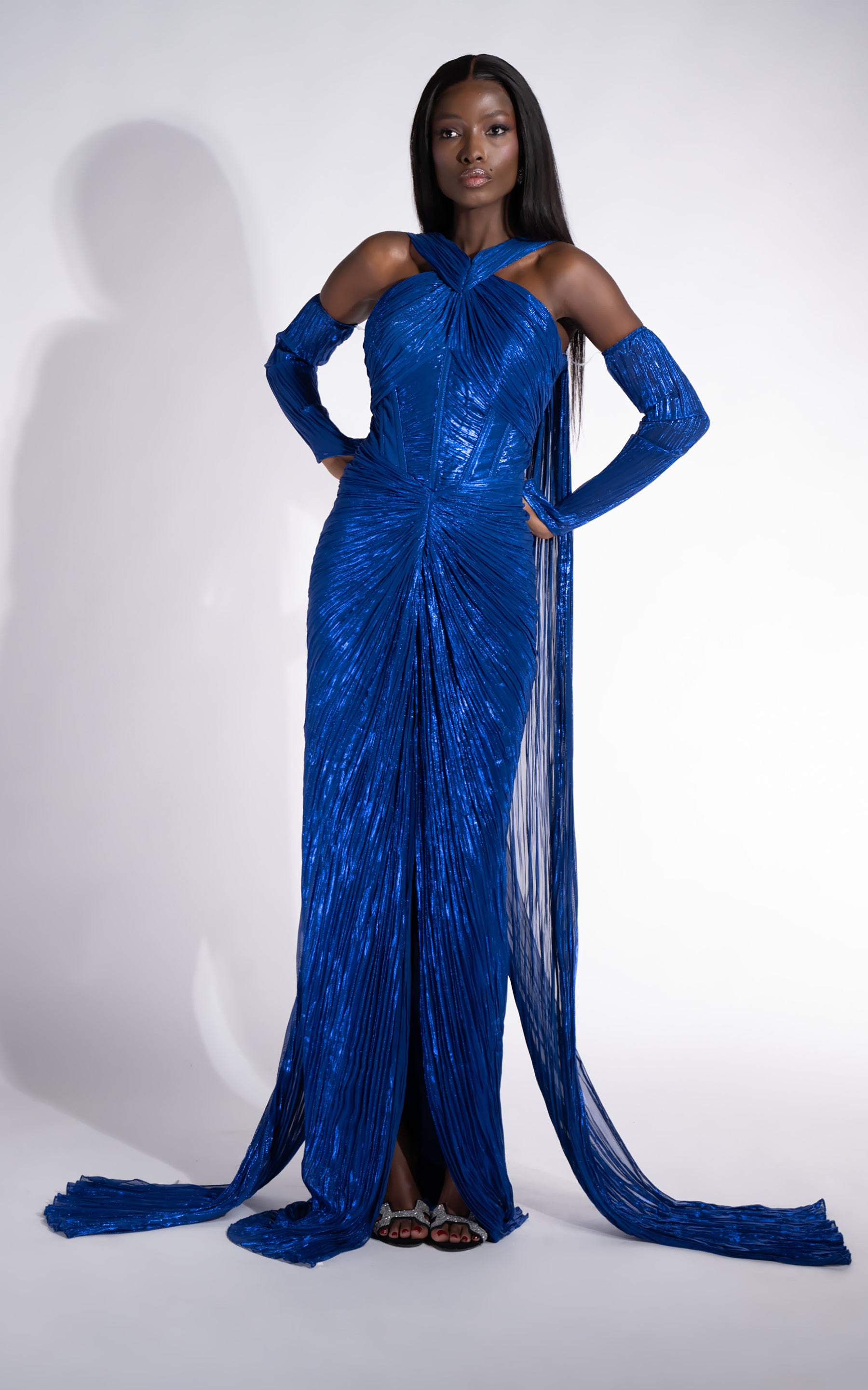 Karlyana Bogas Long Blue Ladies Dress