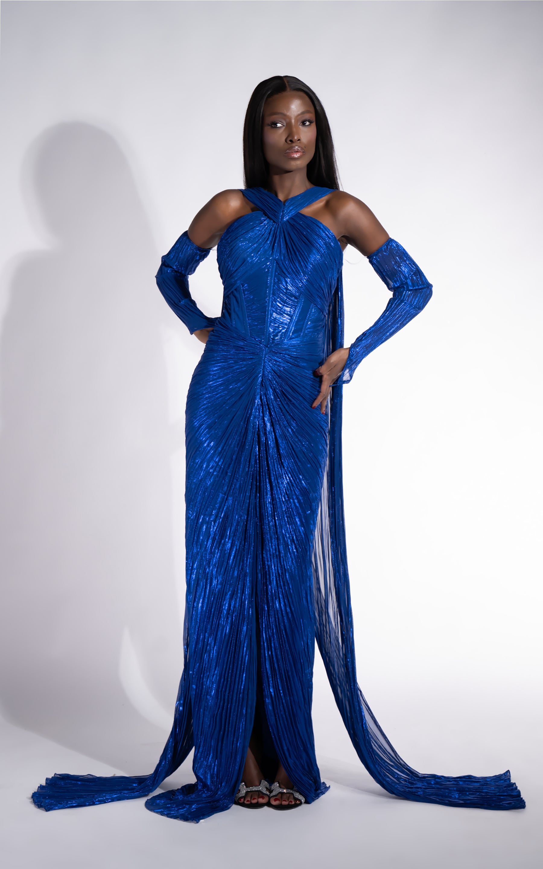 Karlyana Bogas Long Blue Ladies Dress