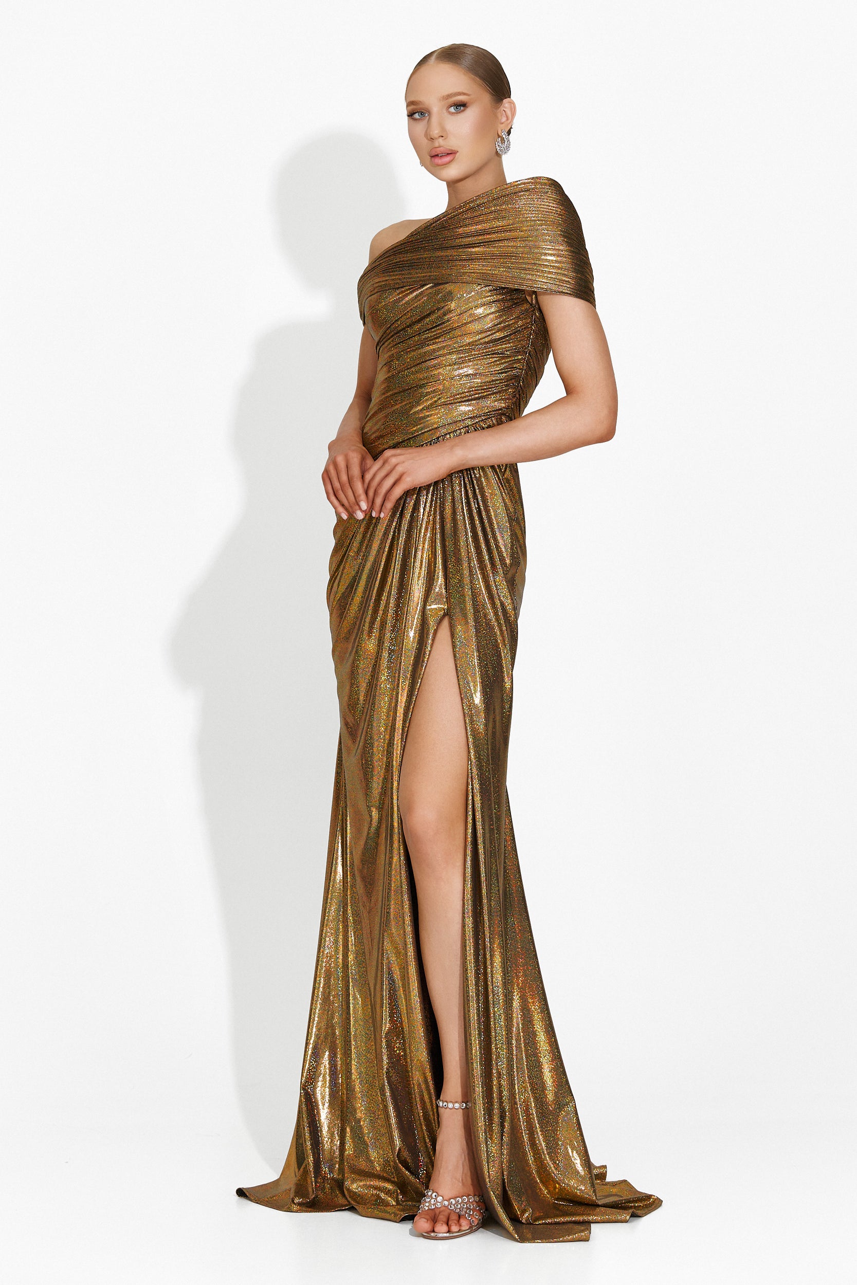 Długa złota sukienka damska Melonie Bogas