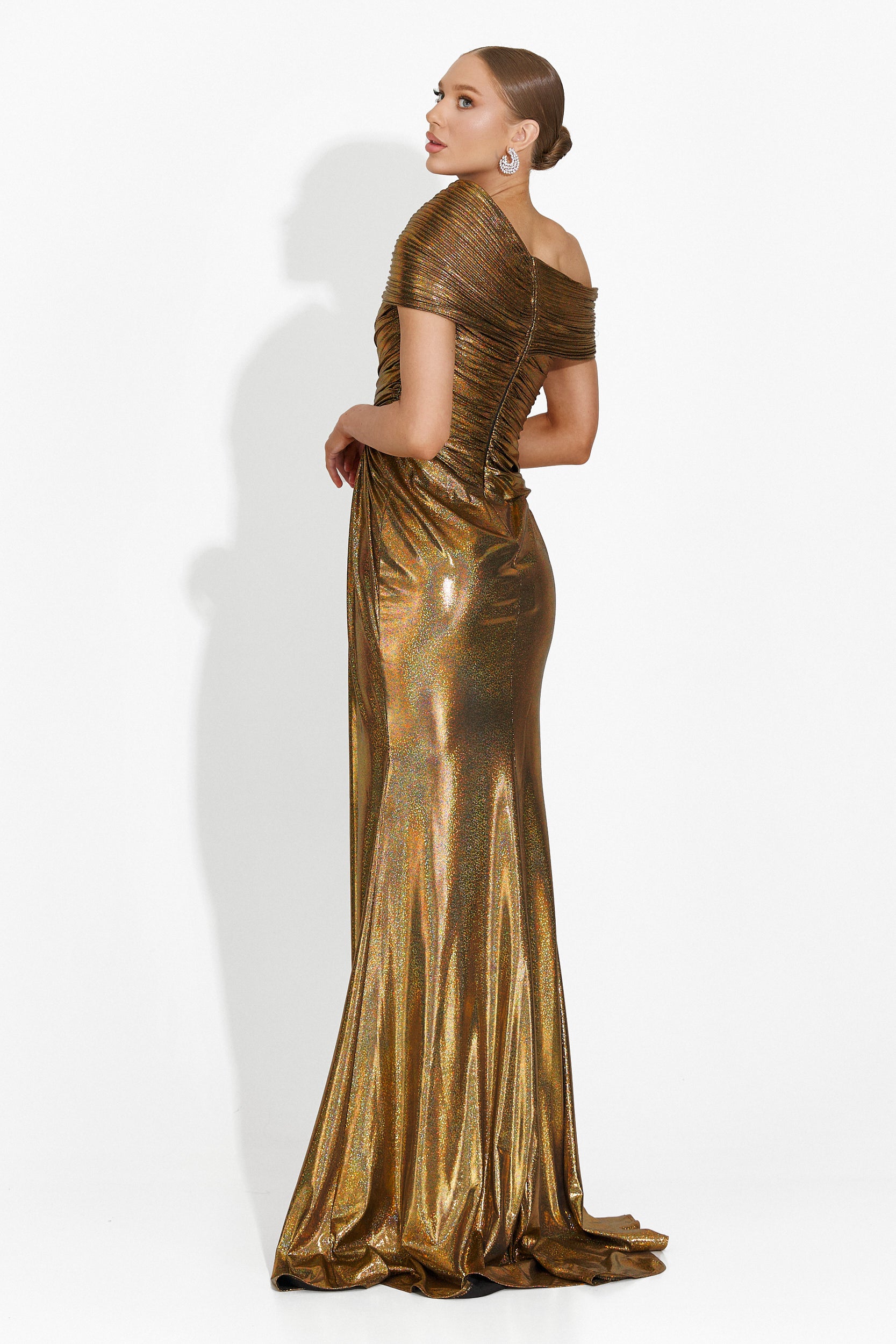 Długa złota sukienka damska Melonie Bogas